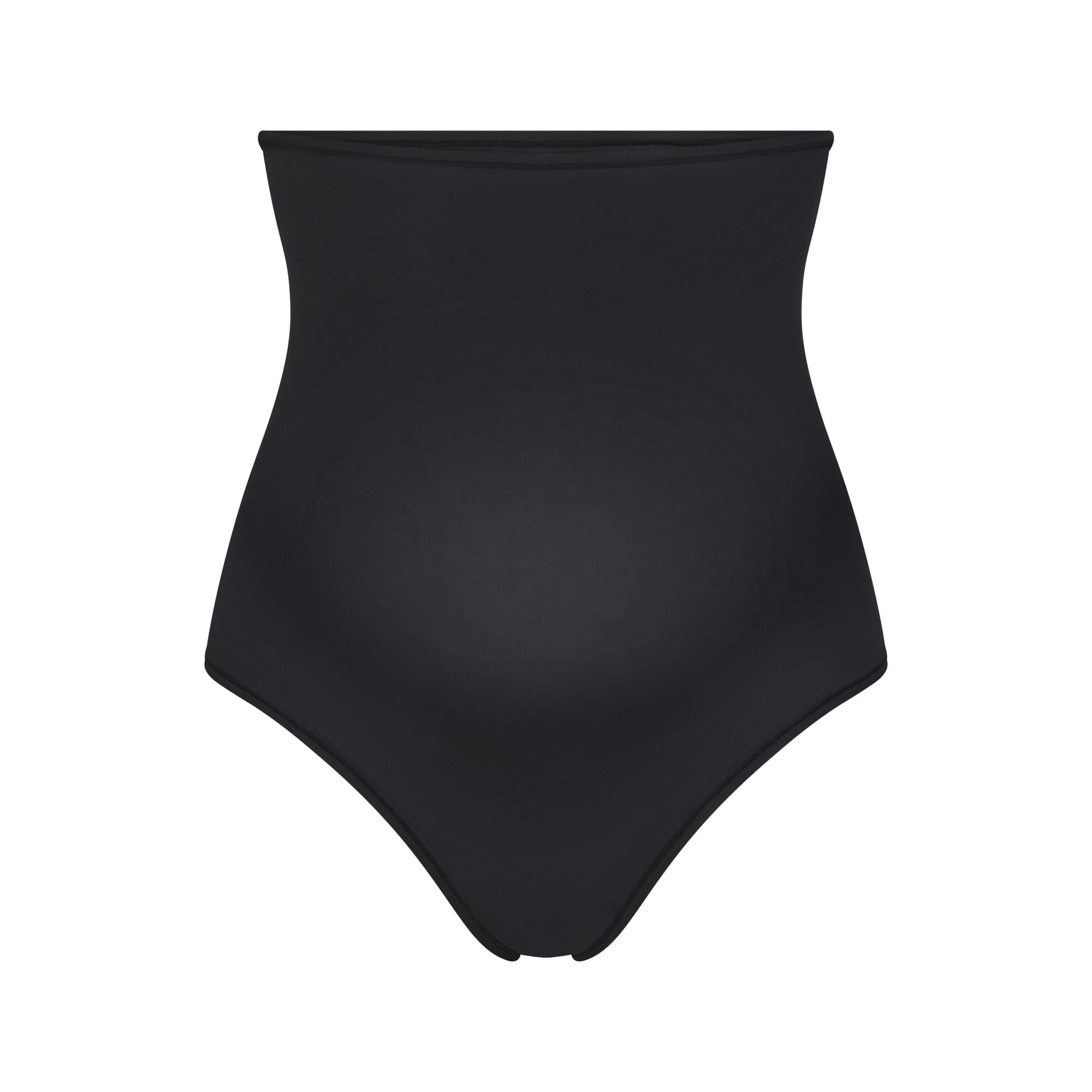 FITS EVERYBODY MATERNITY HIGH-WAISTED THONG | ONYX (MATERNITY PANTIES) LAYS FLAT ON A WHITE BACKGROUND | FLT