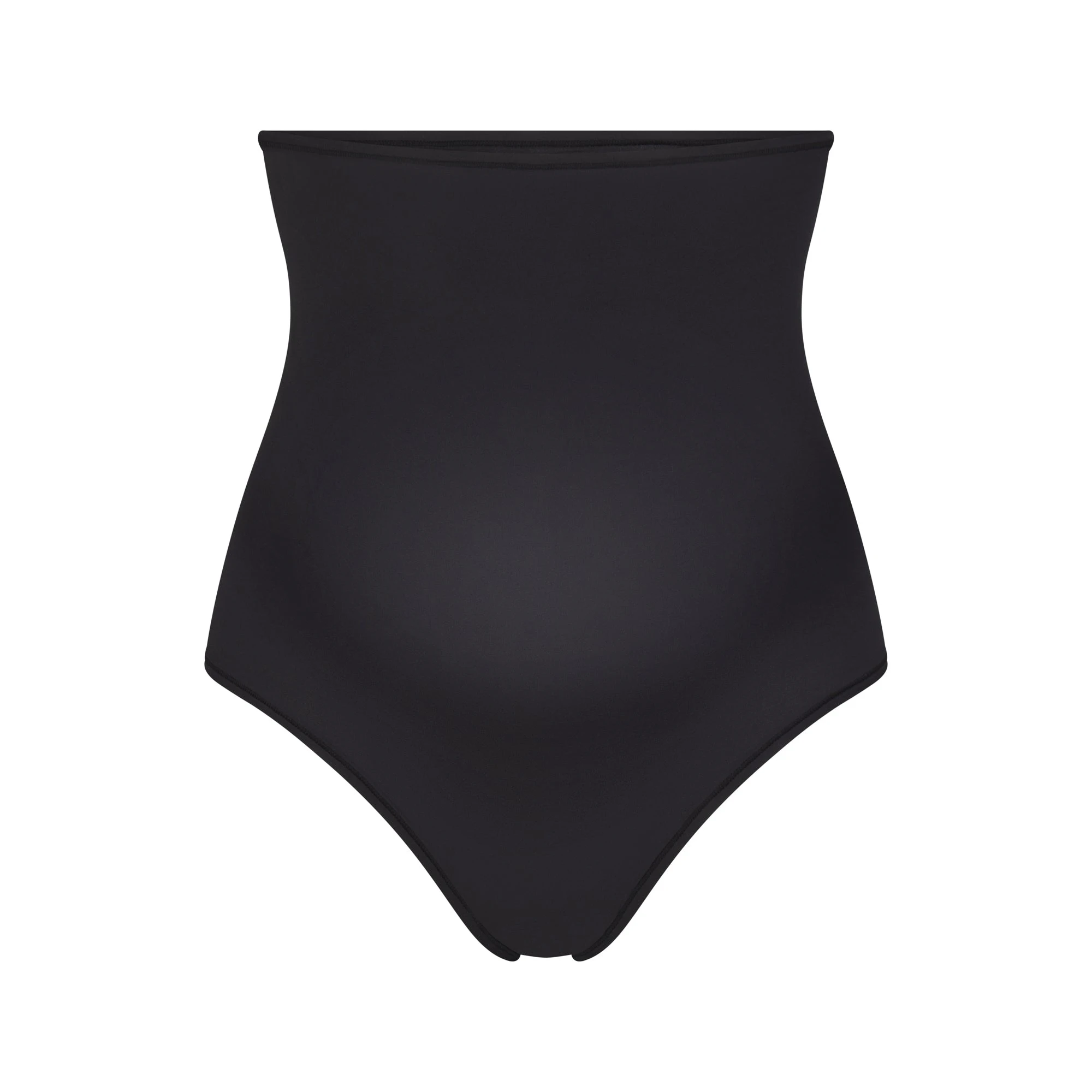 FITS EVERYBODY MATERNITY HIGH-WAISTED THONG | ONYX (MATERNITY PANTIES) LAYS FLAT ON A WHITE BACKGROUND | FLT