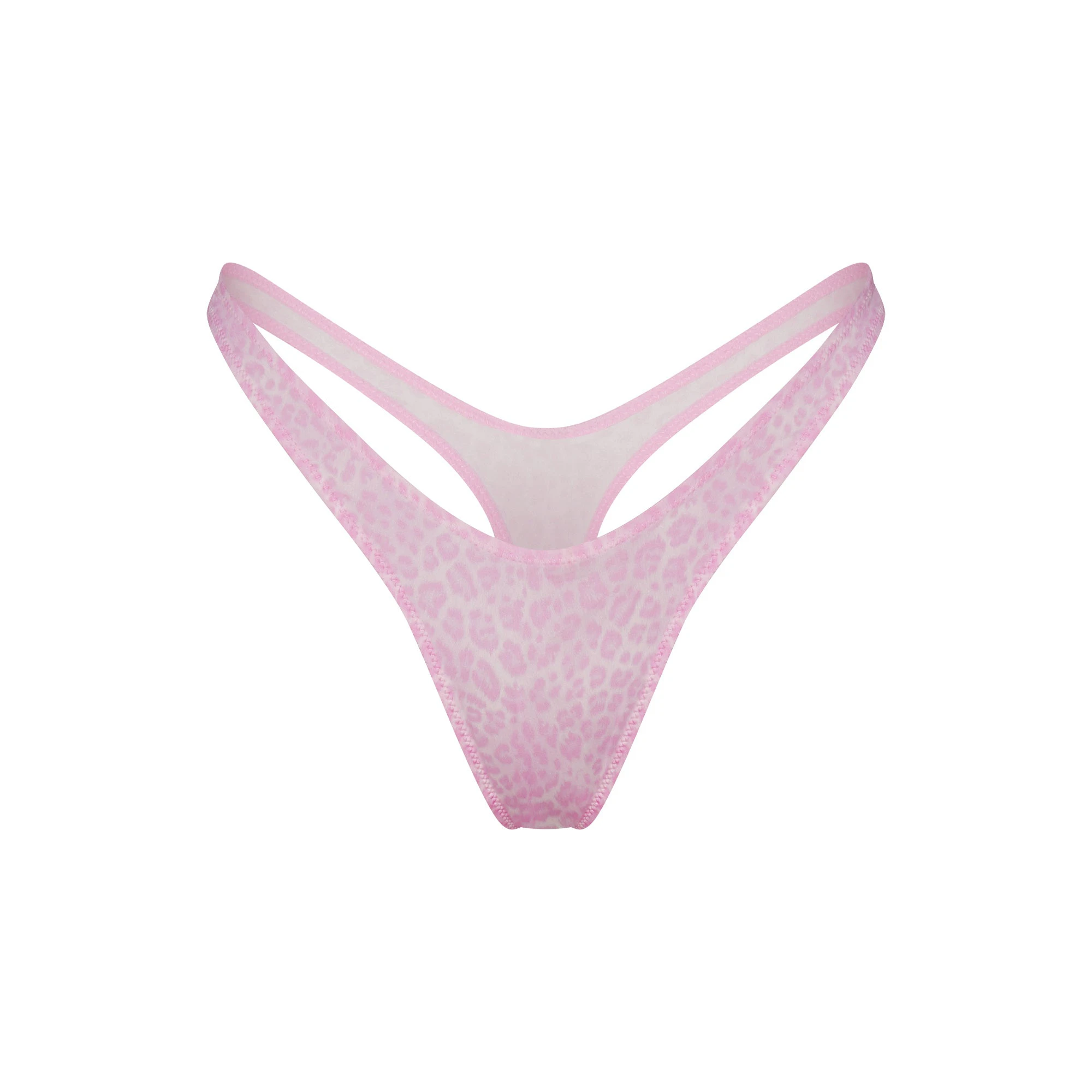 SHINE FOUNDATIONS DIPPED THONG | BUBBLE GUM LEOPARD PRINT FLAT ON A WHITE BACKGROUND | FLT