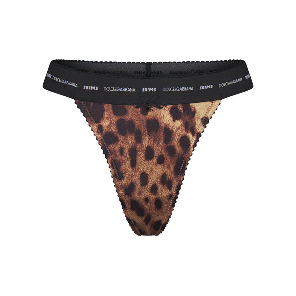 DOLCE&GABBANA X SKIMS STRETCH SATIN BIKINI | LEOPARD