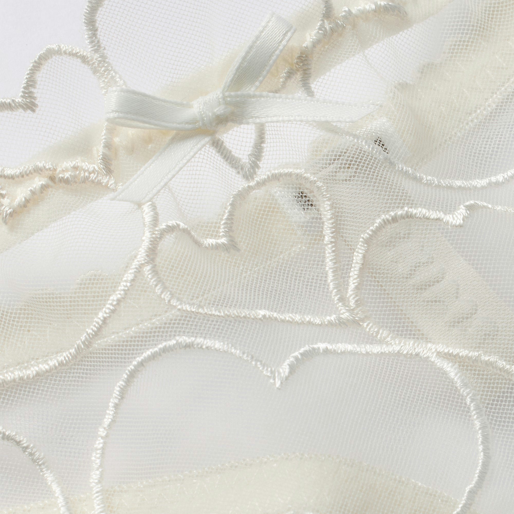 EMBROIDERED TULLE THONG | MARBLE ADDITIONAL FABRIC DETAILS