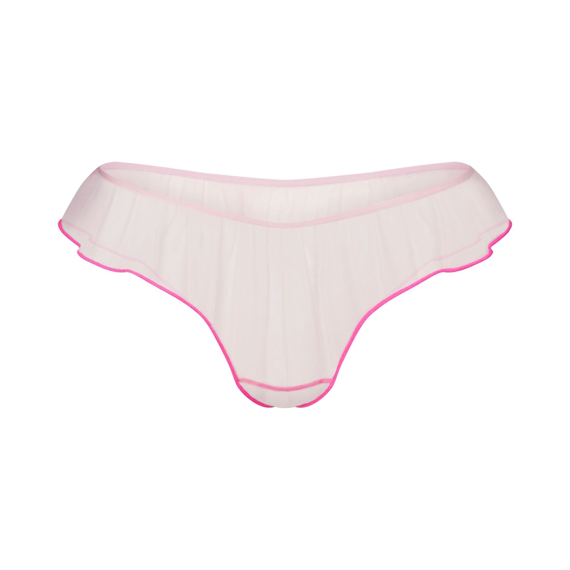TULLE THONG | CHERRY BLOSSOM CONTRAST FLAT ON A WHITE BACKGROUND | FLT
