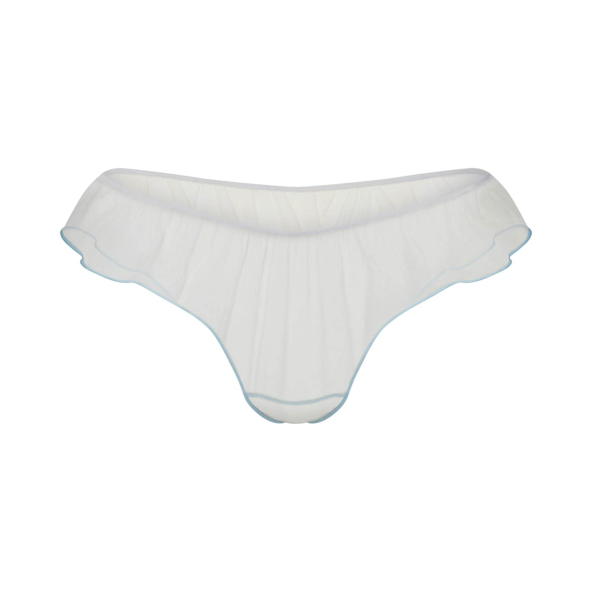TULLE THONG | PLATINUM CONTRAST FLAT ON A WHITE BACKGROUND | FLT