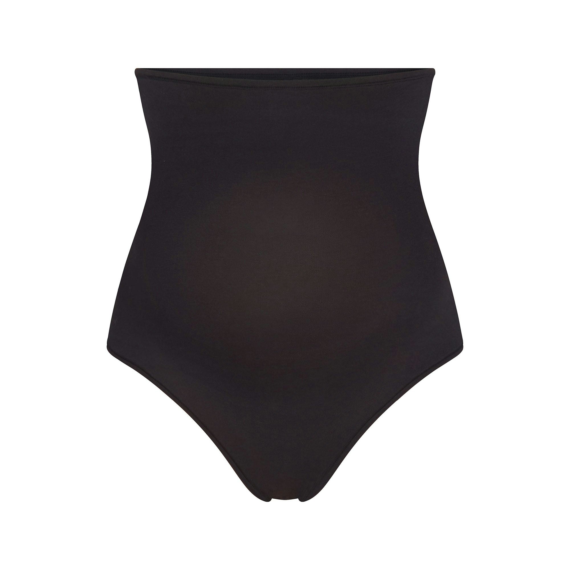 COTTON JERSEY MATERNITY HIGH-WAISTED THONG | SOOT FLAT ON A WHITE BACKGROUND | FLT