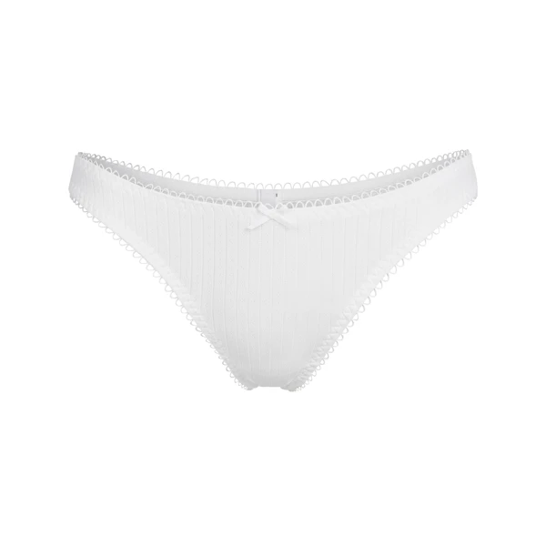 POINTELLE DIPPED THONG | SNOW FLAT ON A WHITE BACKGROUND | FLT