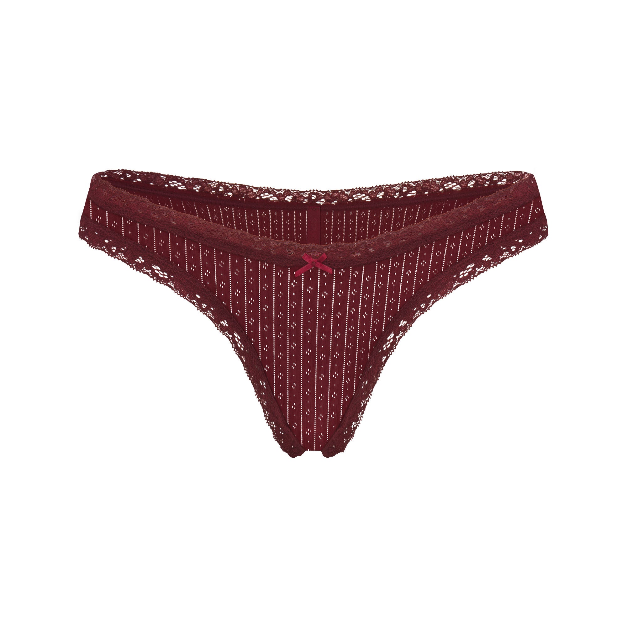 POINTELLE LACE THONG