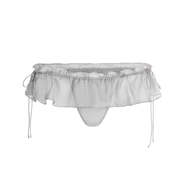 SKIMS ROMANCE TIE SIDE THONG | MIRROR FLAT ON A WHITE BACKGROUND | FLT
