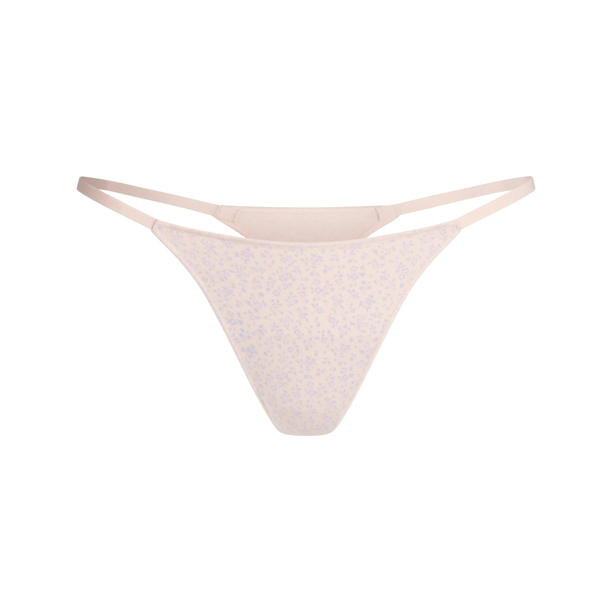 LIGHTWEIGHT COTTON STRING THONG | MORGANITE DITSY FLORAL FLAT ON A WHITE BACKGROUND | FLT