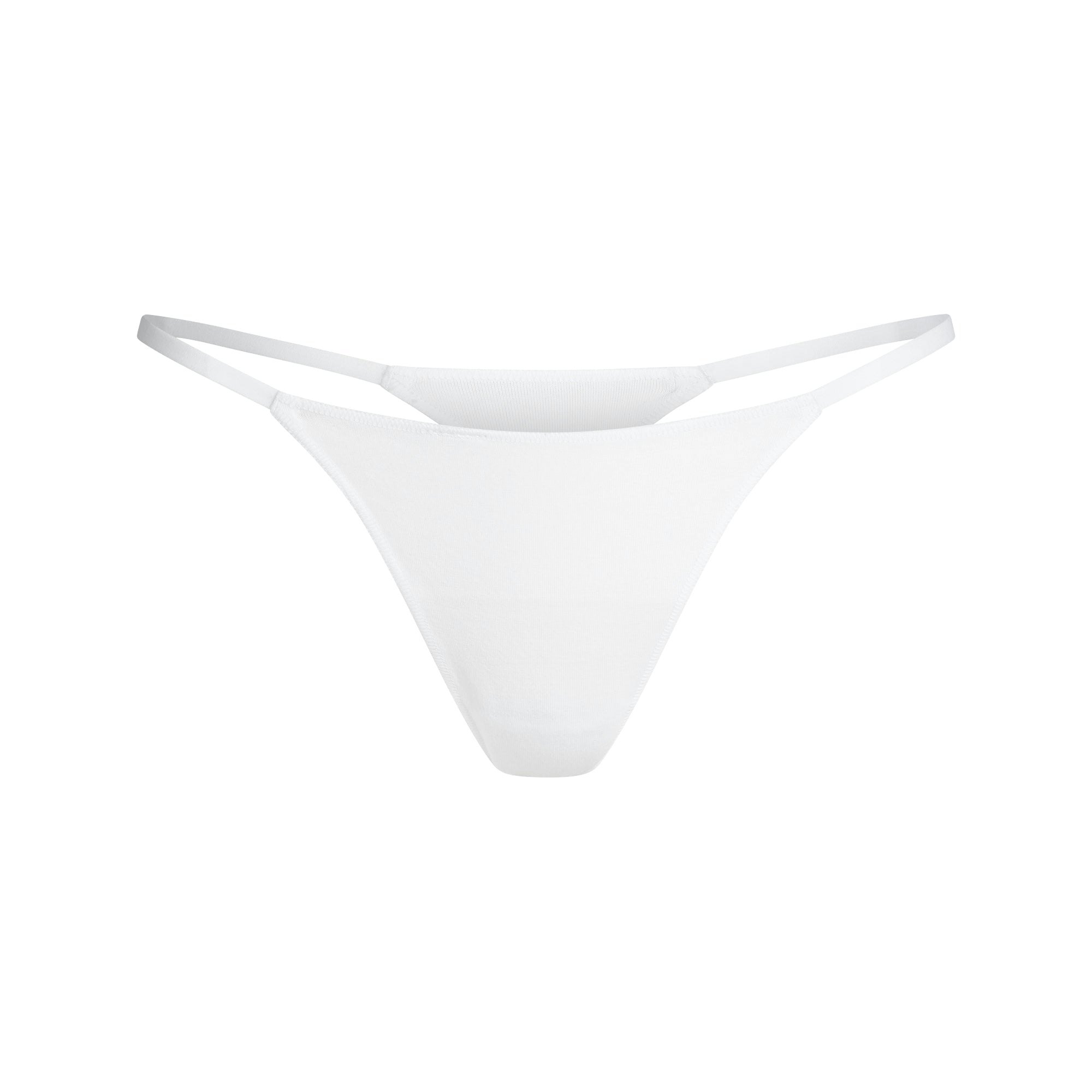 LIGHTWEIGHT COTTON STRING THONG | SNOW FLAT ON A WHITE BACKGROUND | FLT