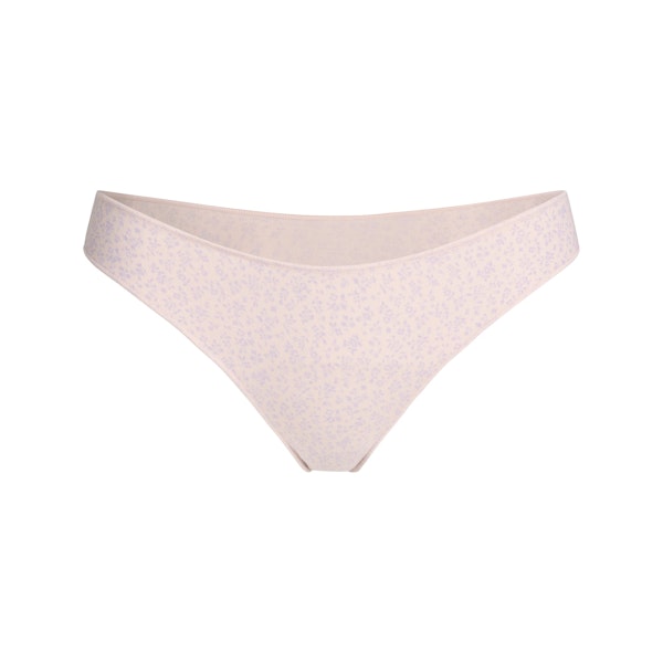 LIGHTWEIGHT COTTON THONG | MORGANITE DITSY FLORAL FLAT ON A WHITE BACKGROUND | FLT