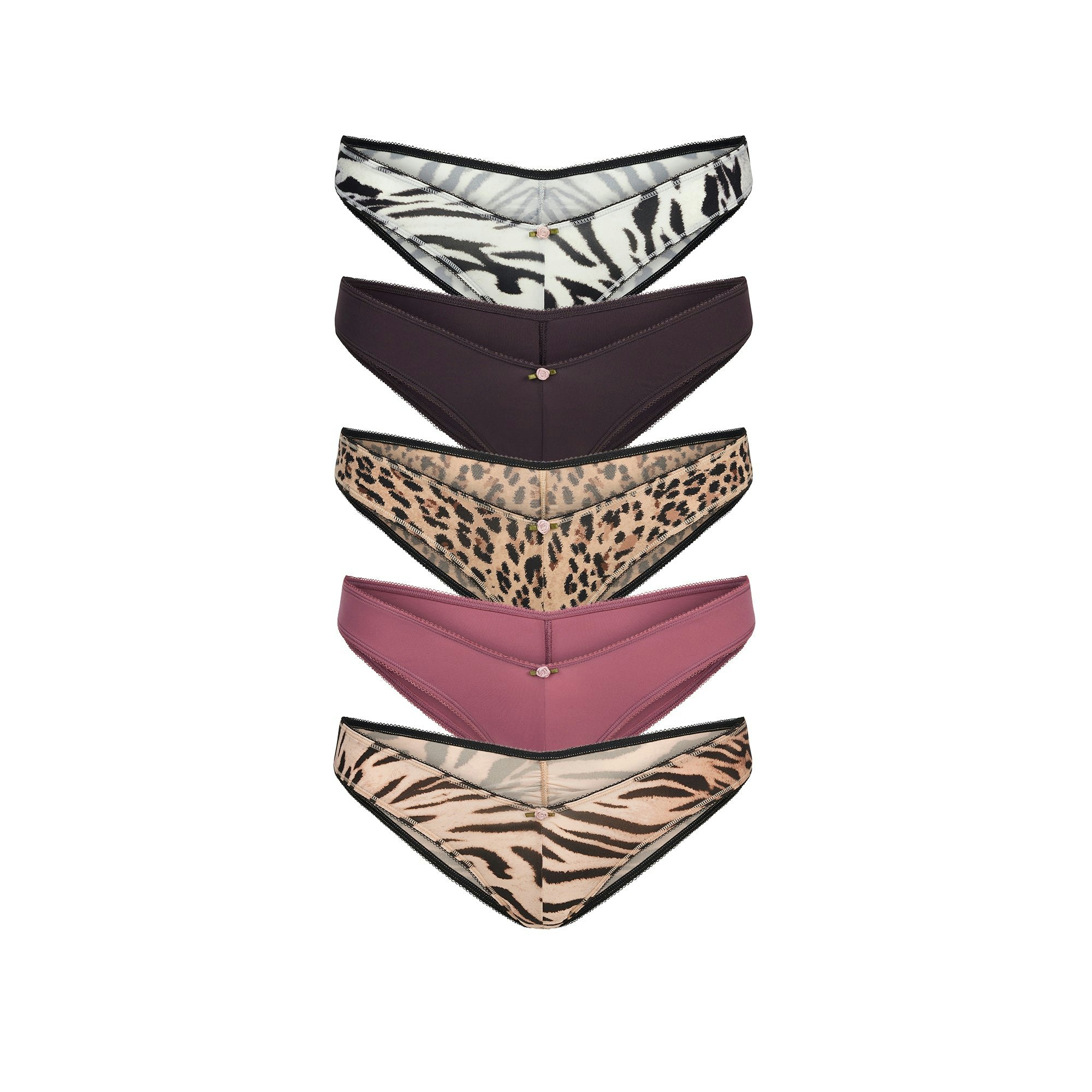 FITS EVERYBODY PICOT TANGA 5-PACK | PHOENIX ANIMAL MULTI FLAT ON A WHITE BACKGROUND | FLT @ | FOCUS: 0.0, 1.0, 0.9