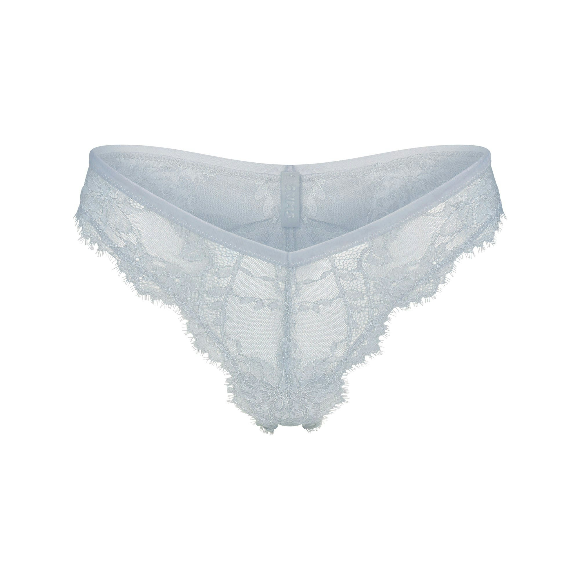 VELVET LACE DIPPED THONG | PLATINUM HEART BREAKER FLAT ON A WHITE BACKGROUND