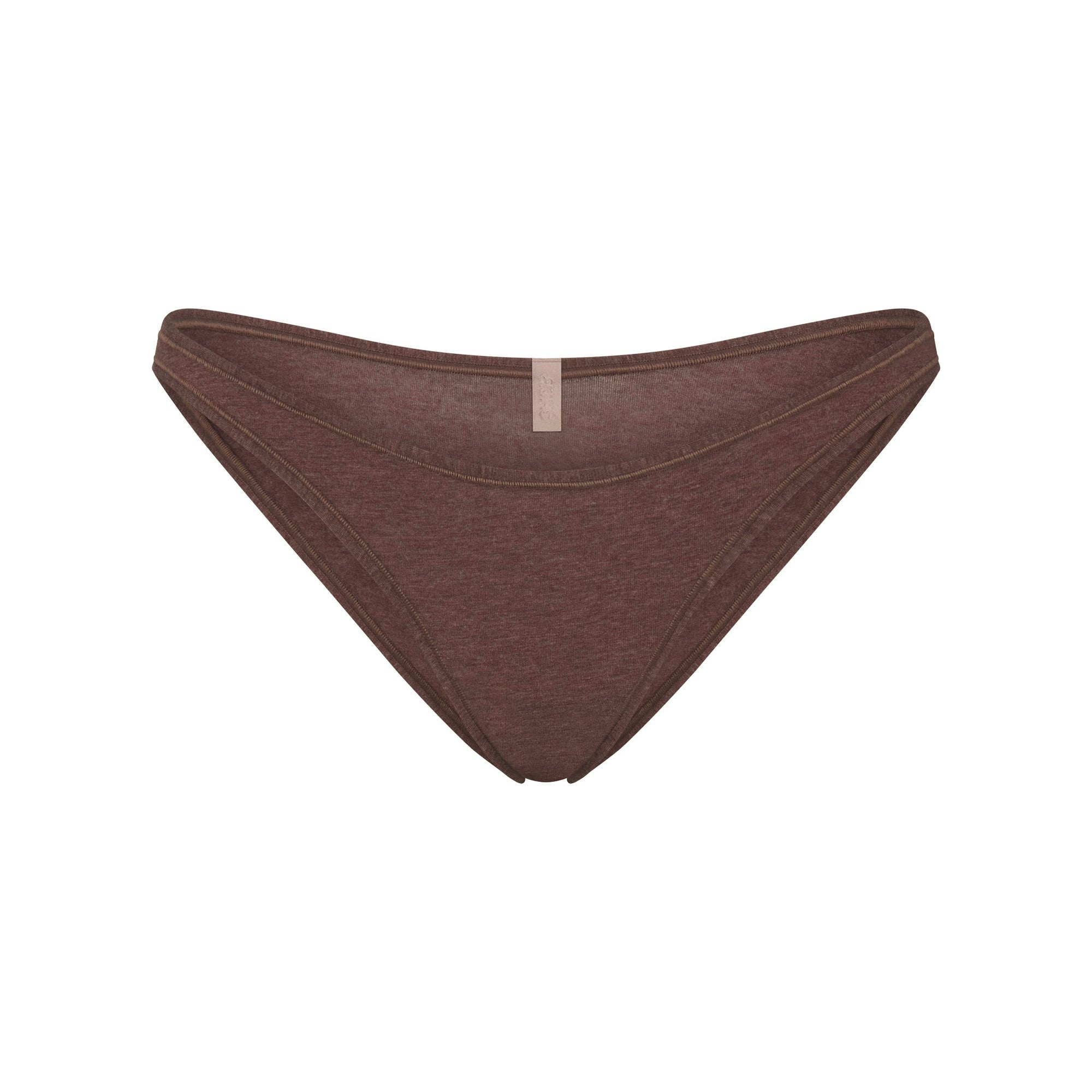 EVERYDAY COTTON BIKINI | COCOA HEATHER FLAT ON A WHITE BACKGROUND | FLT