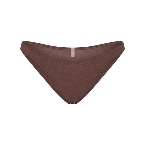EVERYDAY COTTON BIKINI | COCOA HEATHER FLAT ON A WHITE BACKGROUND | FLT