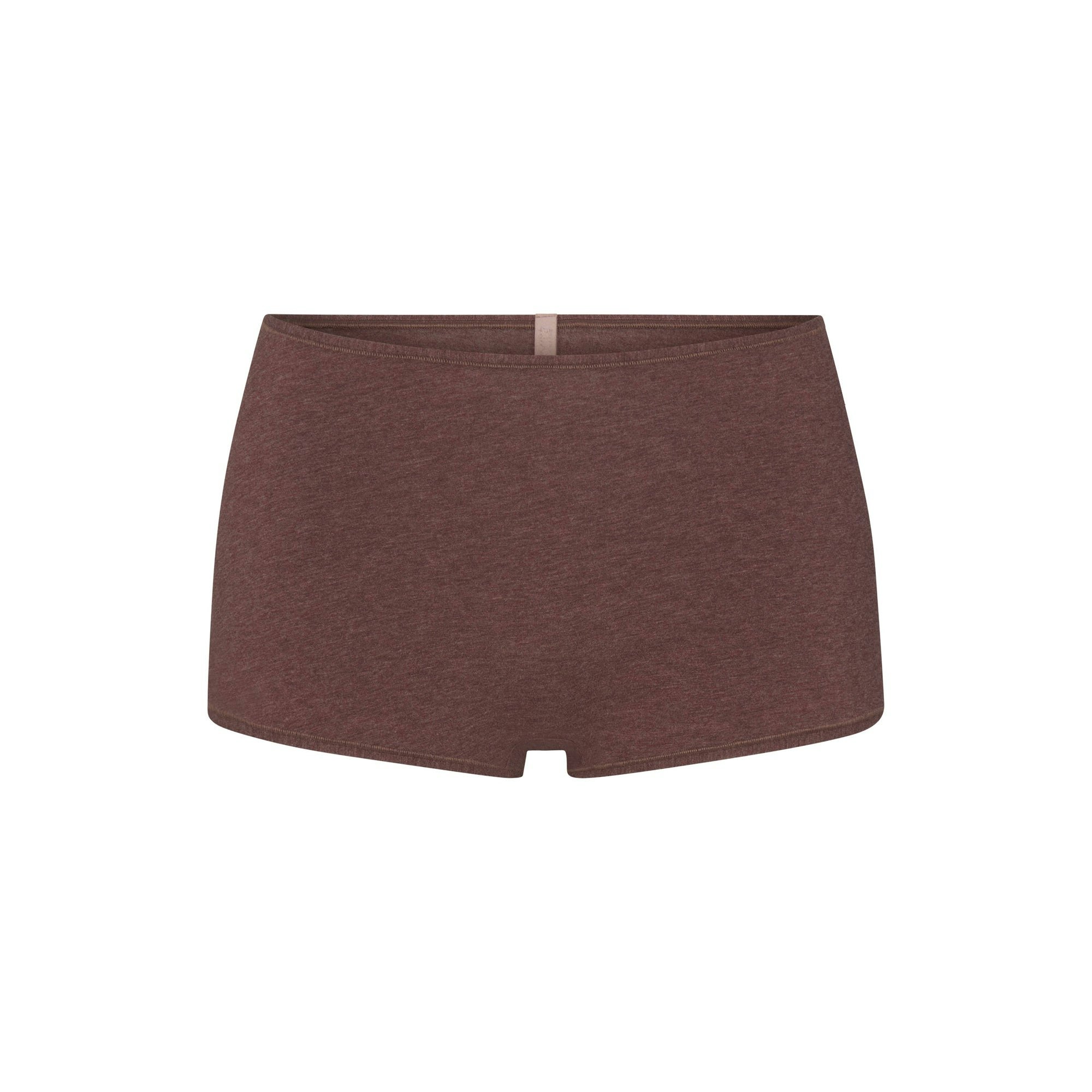 EVERYDAY COTTON BOY SHORT | COCOA HEATHER FLAT ON A WHITE BACKGROUND | FLT