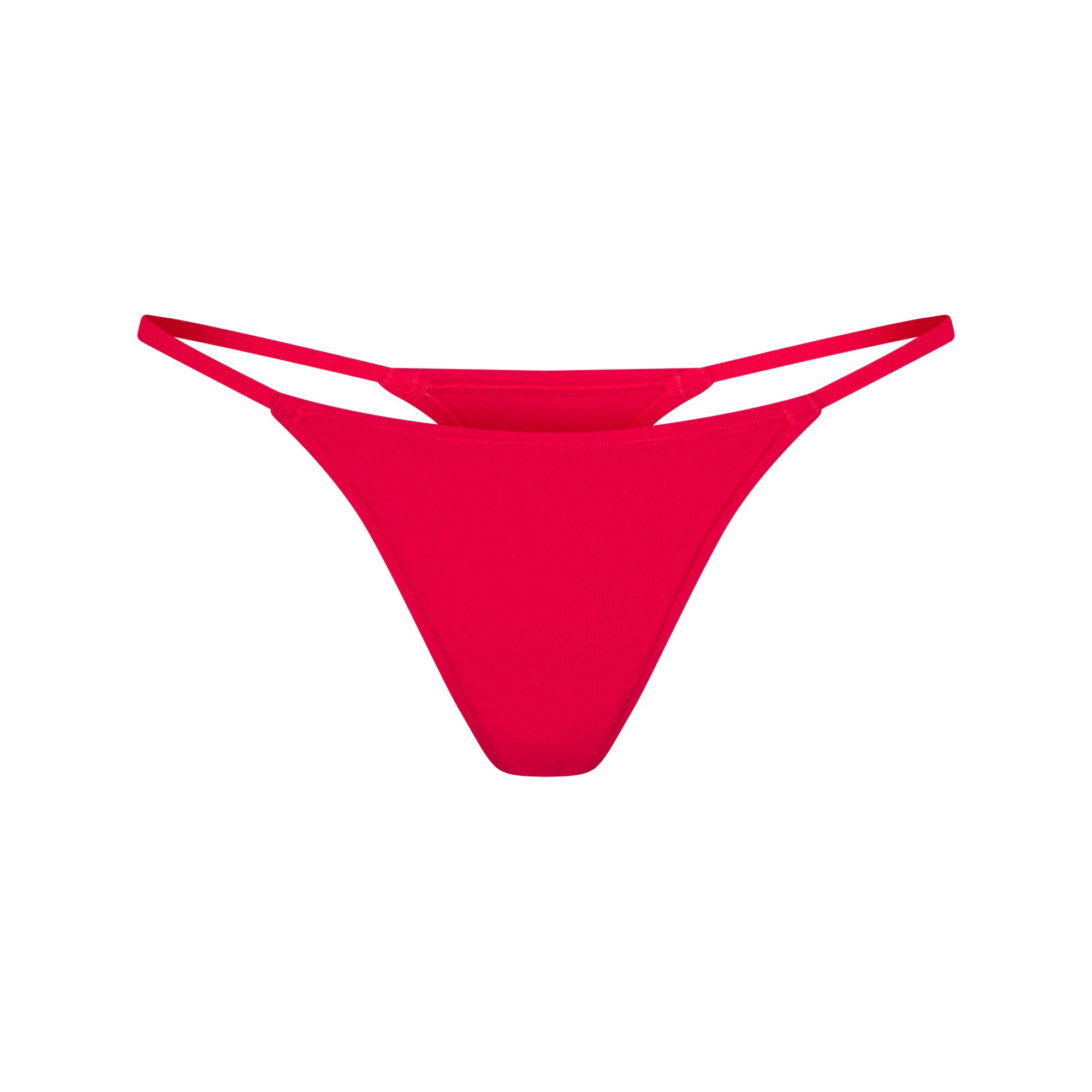 EVERYDAY COTTON STRING THONG | CARMINE FLAT ON A WHITE BACKGROUND | FLT