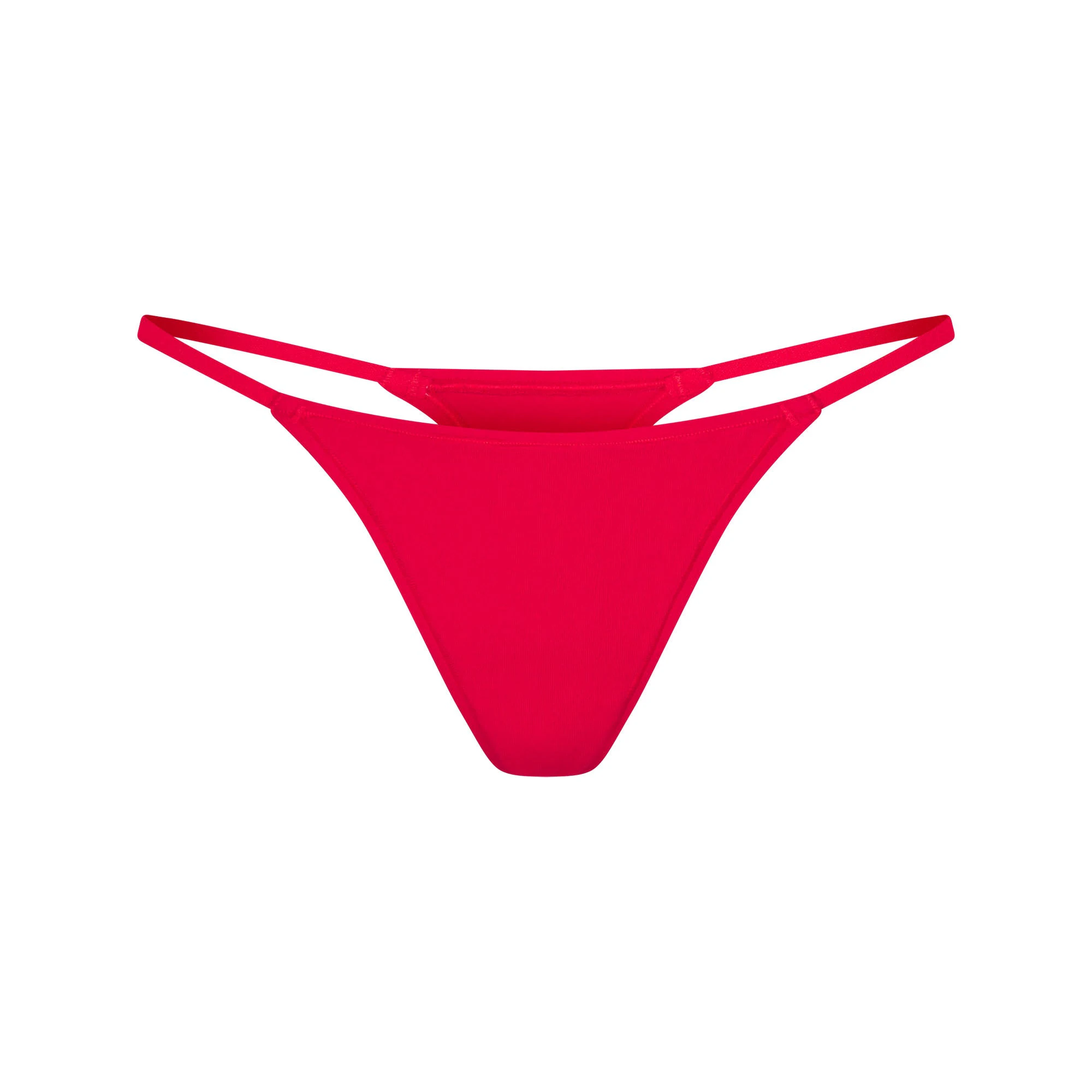 EVERYDAY COTTON STRING THONG | CARMINE FLAT ON A WHITE BACKGROUND | FLT