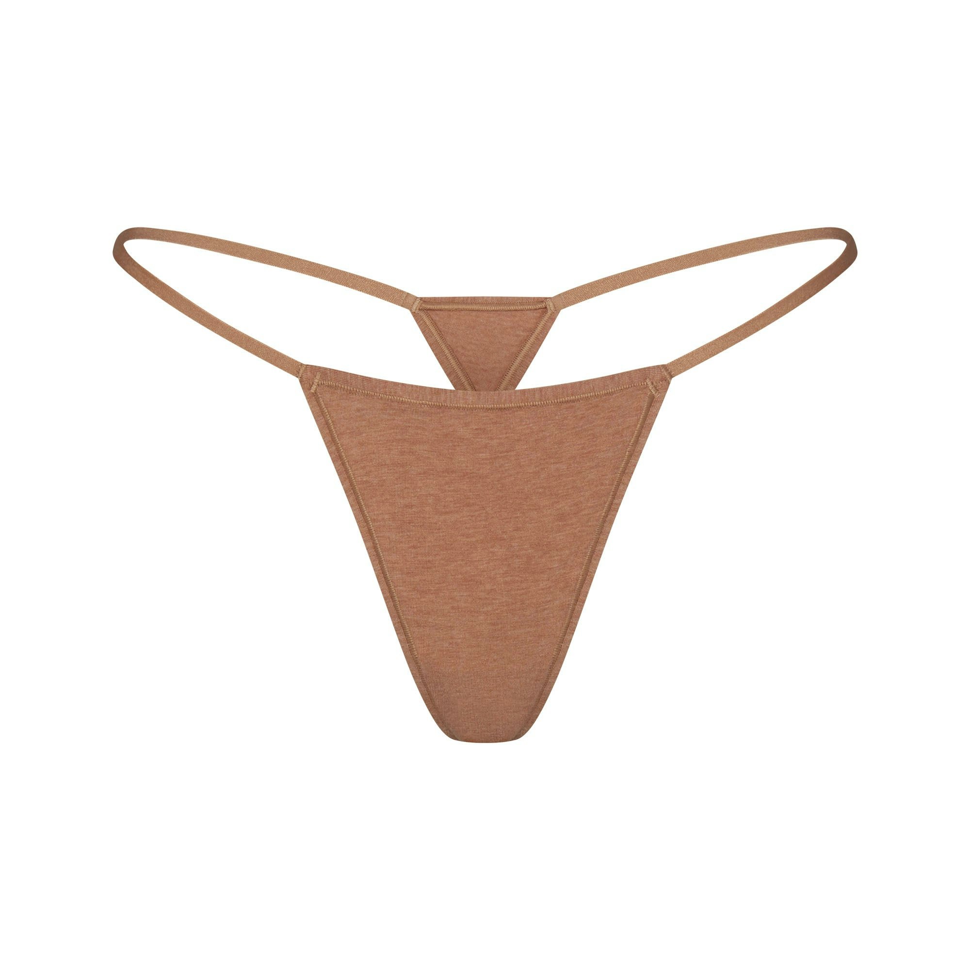 EVERYDAY COTTON STRING THONG | SIENNA HEATHER FLAT ON A WHITE BACKGROUND | FLT