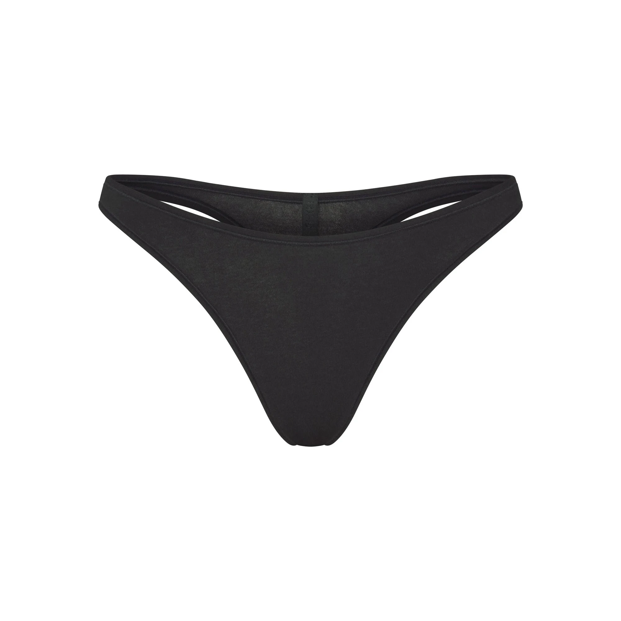 EVERYDAY COTTON THONG | ONYX FLAT ON A WHITE BACKGROUND | FLT