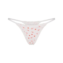 LIGHTWEIGHT COTTON POINTELLE LACE STRING THONG