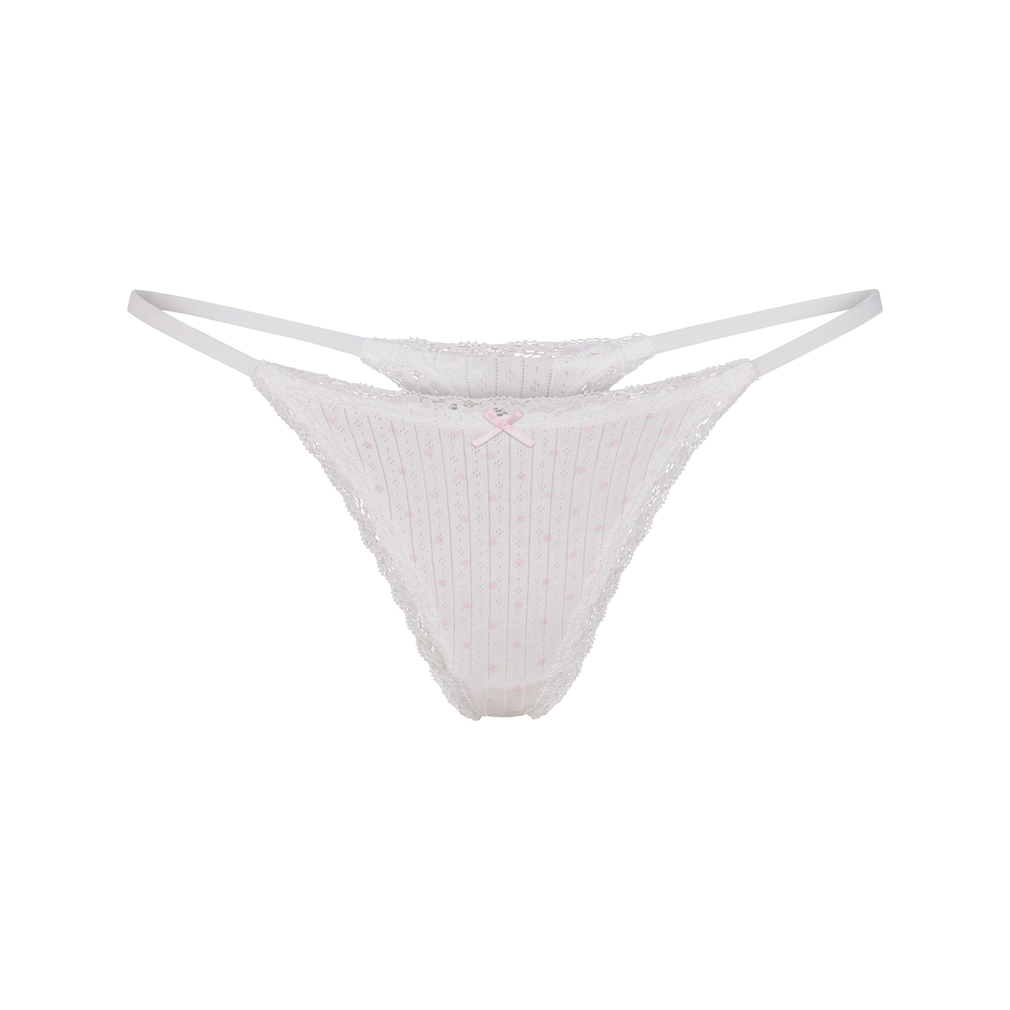 POINTELLE LACE STRING THONG
