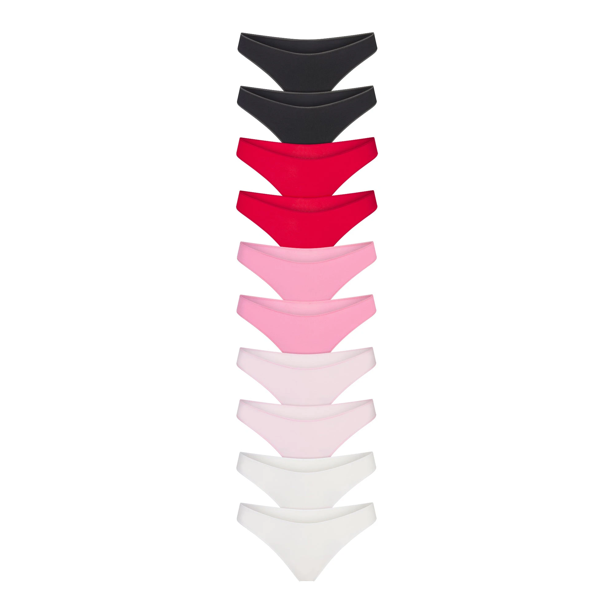 LIGHTWEIGHT COTTON THONG 10-PACK | CARNATION MULTI FLAT ON A WHITE BACKGROUND | FLT
