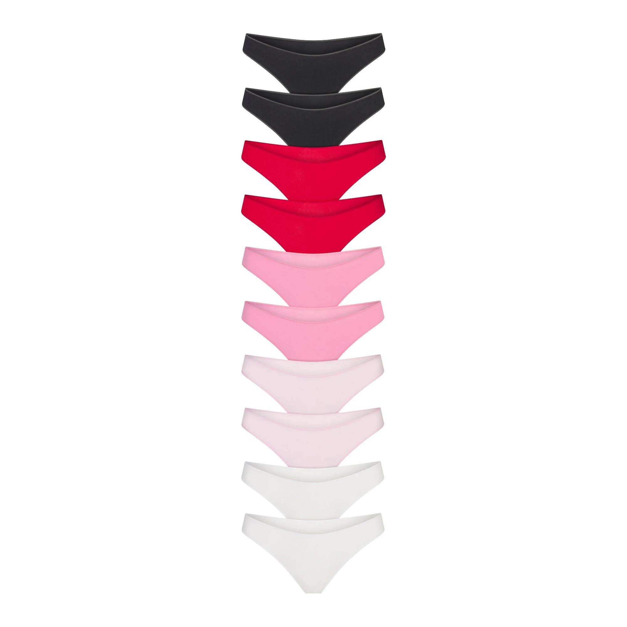 LIGHTWEIGHT COTTON THONG 10-PACK | CARNATION MULTI FLAT ON A WHITE BACKGROUND | FLT