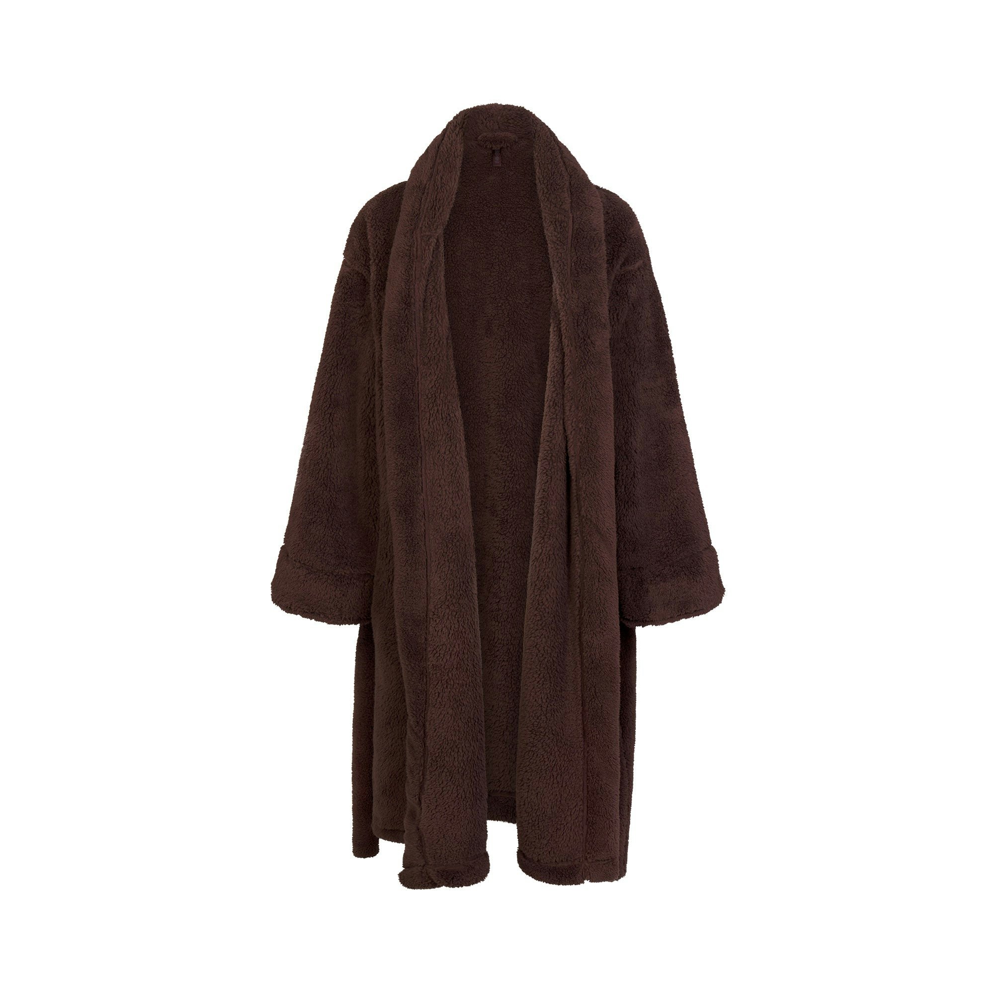 PLUSH MENS ROBE | ESPRESSO FLAT ON A WHITE BACKGROUND