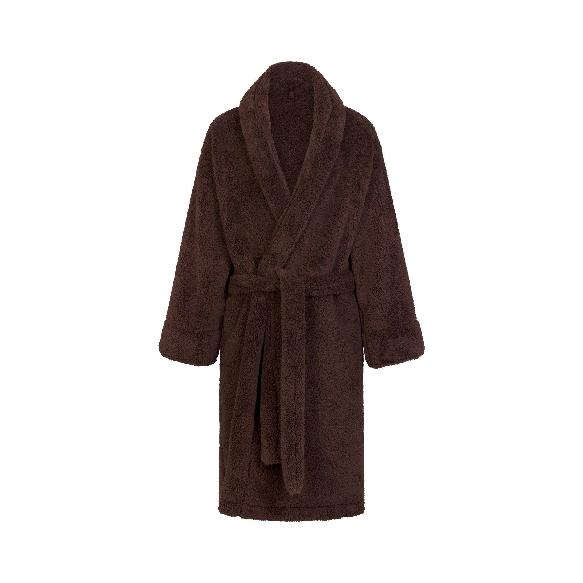 PLUSH MENS ROBE | ESPRESSO FLAT ON A WHITE BACKGROUND | FLT