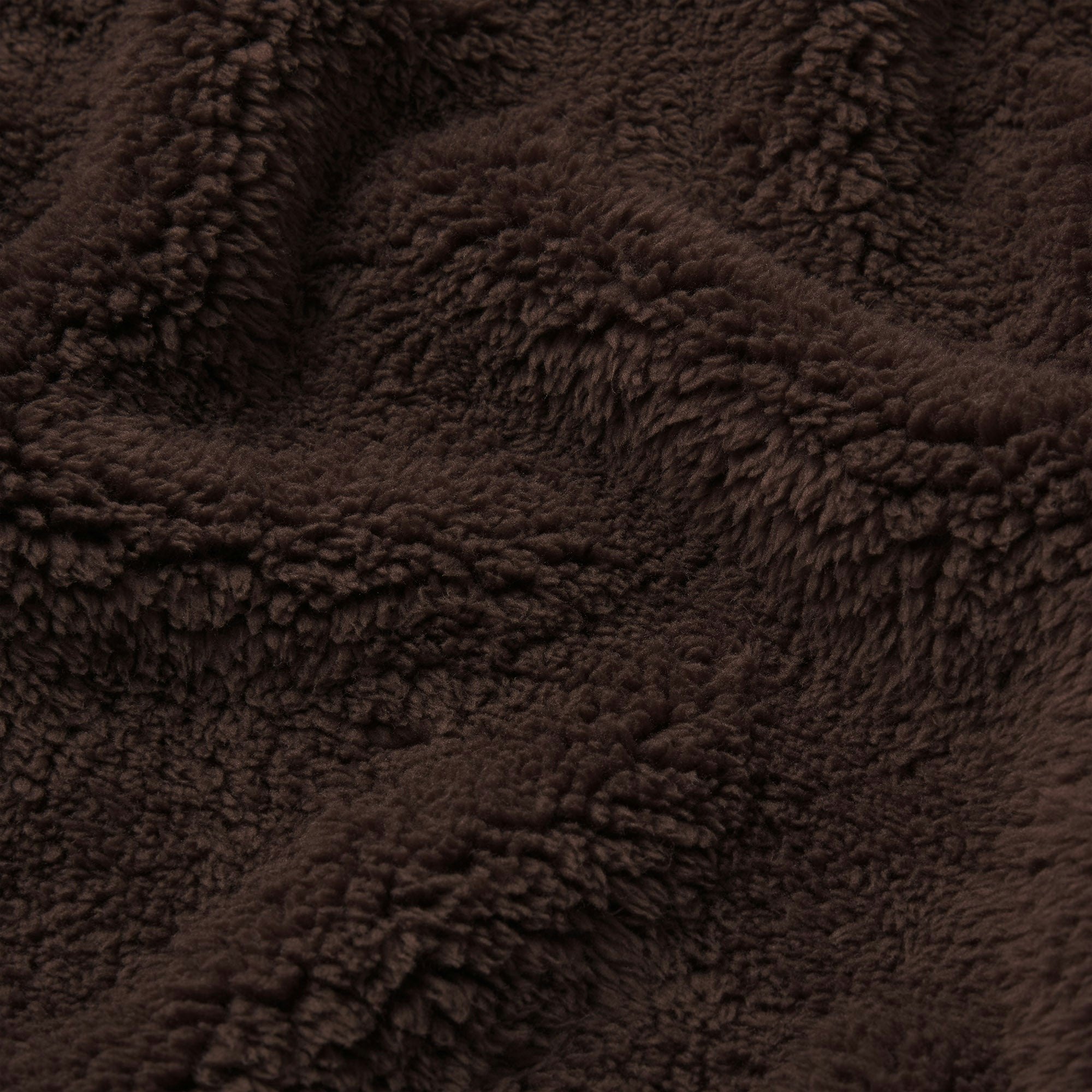 PLUSH MENS ROBE | ESPRESSO FLAT ON A WHITE BACKGROUND | ADDITIONAL FABRIC DETAILS