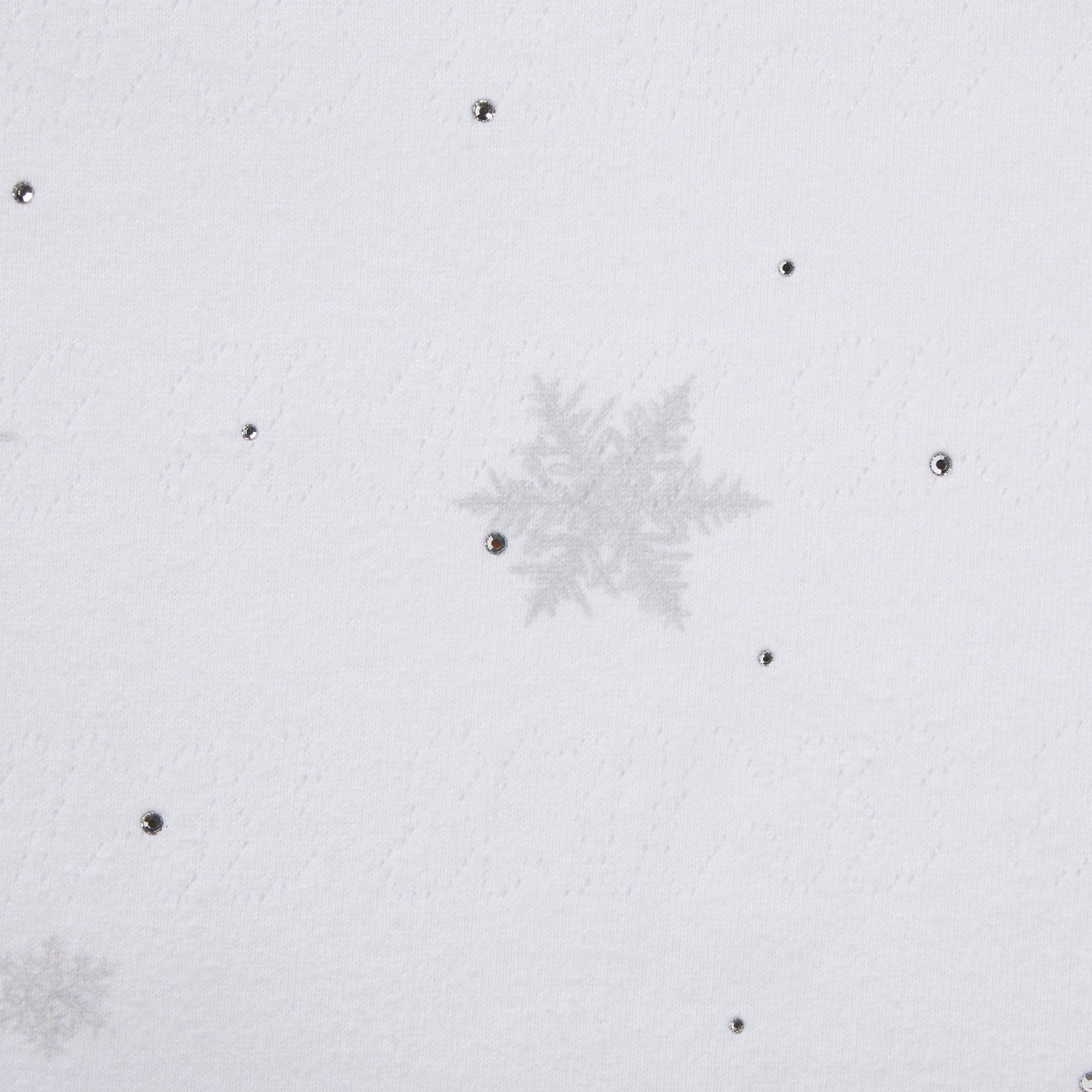 LOGO PLUSH POINTELLE RHINESTONE HENLEY SET | SNOW RHINESTONE PRINT ADDITIONAL FABRIC DETAILS