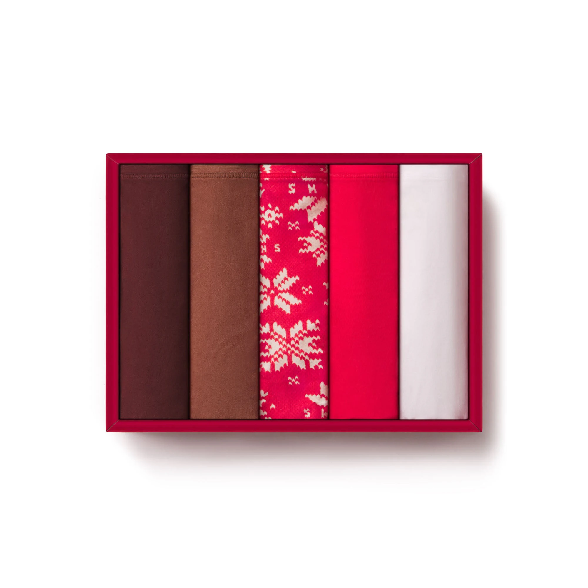 FITS EVERYBODY CHEEKY BRIEF 5-PACK | BRANDY MULTI FLAT ON A WHITE BACKGROUND | FLT