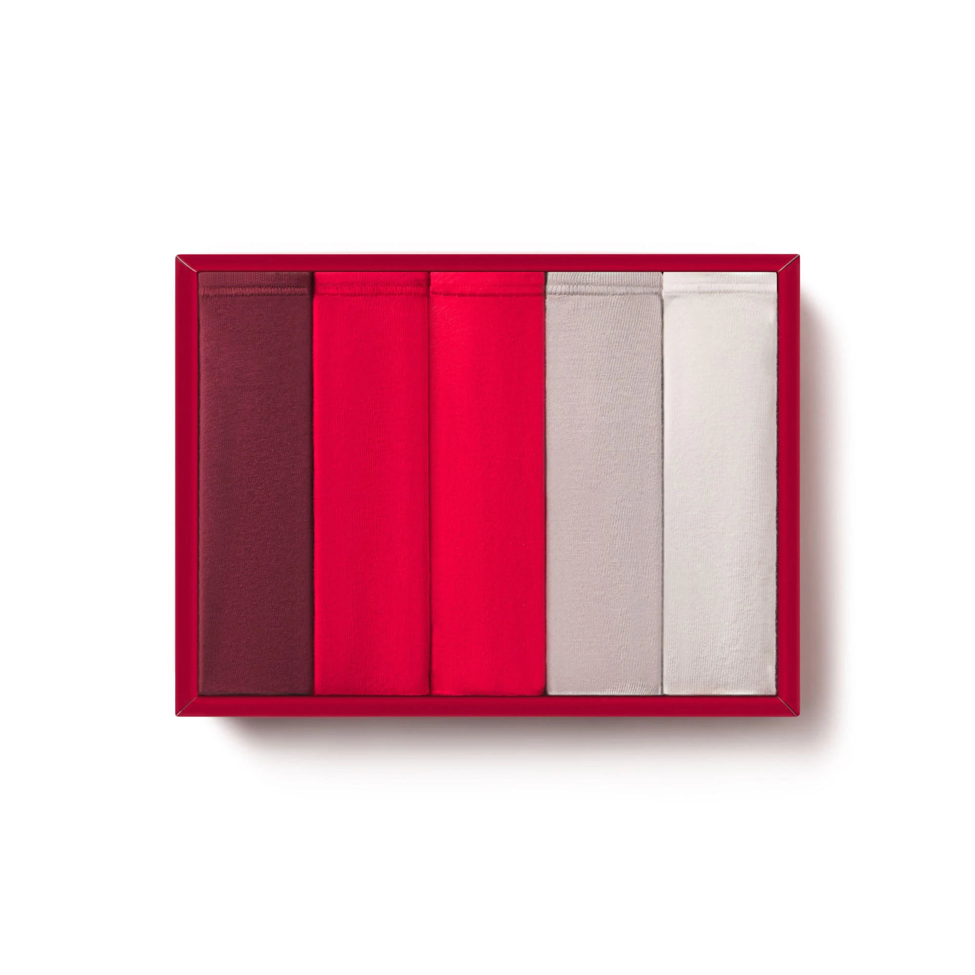 COTTON JERSEY DIPPED THONG 5-PACK | CRANBERRY MULTI FLAT ON A WHITE BACKGROUND | FLT