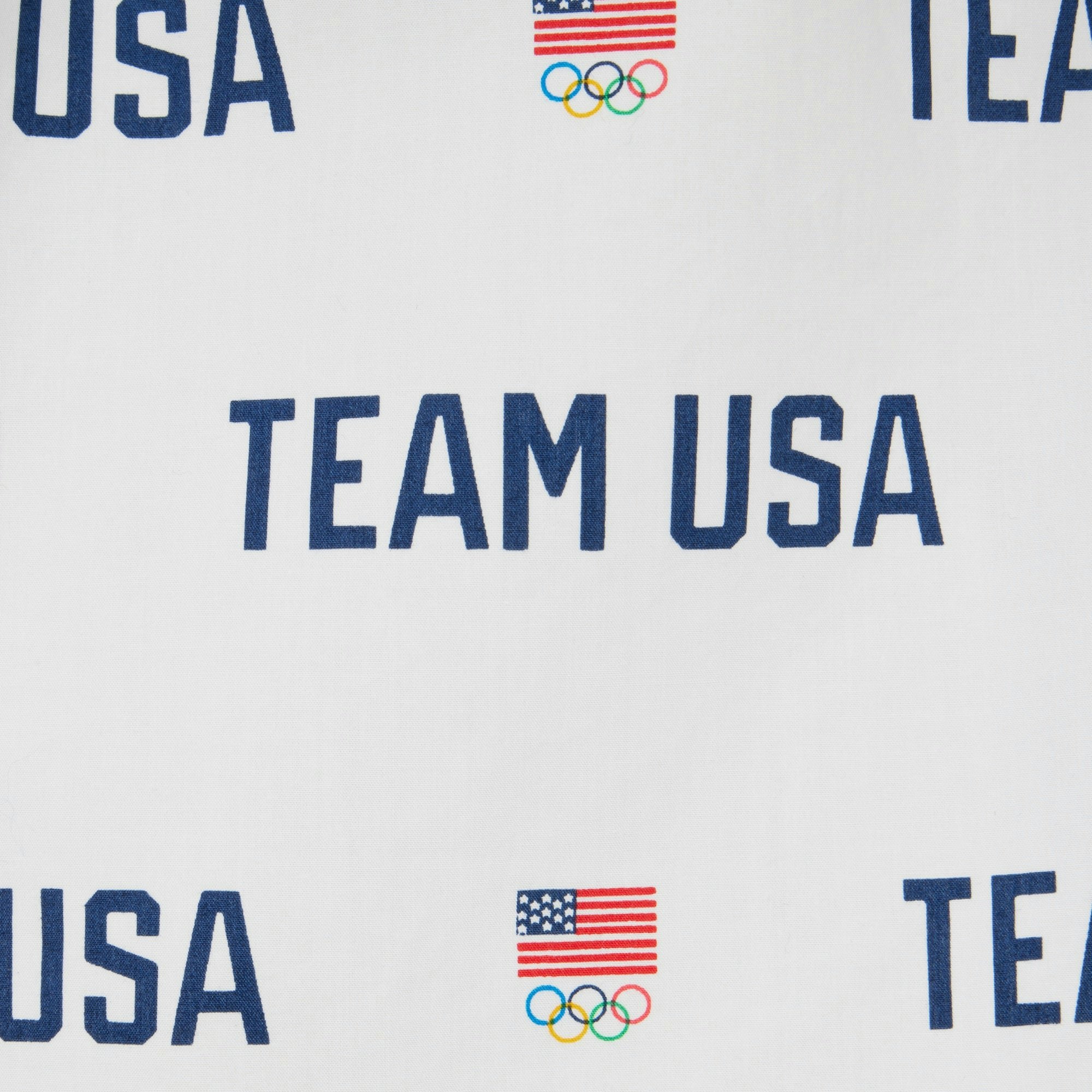 SKIMS FOR TEAM USA COTTON POPLIN SLEEP OLYMPIC LONG SET | WHITE ADDITIONAL FABRIC DETAILS