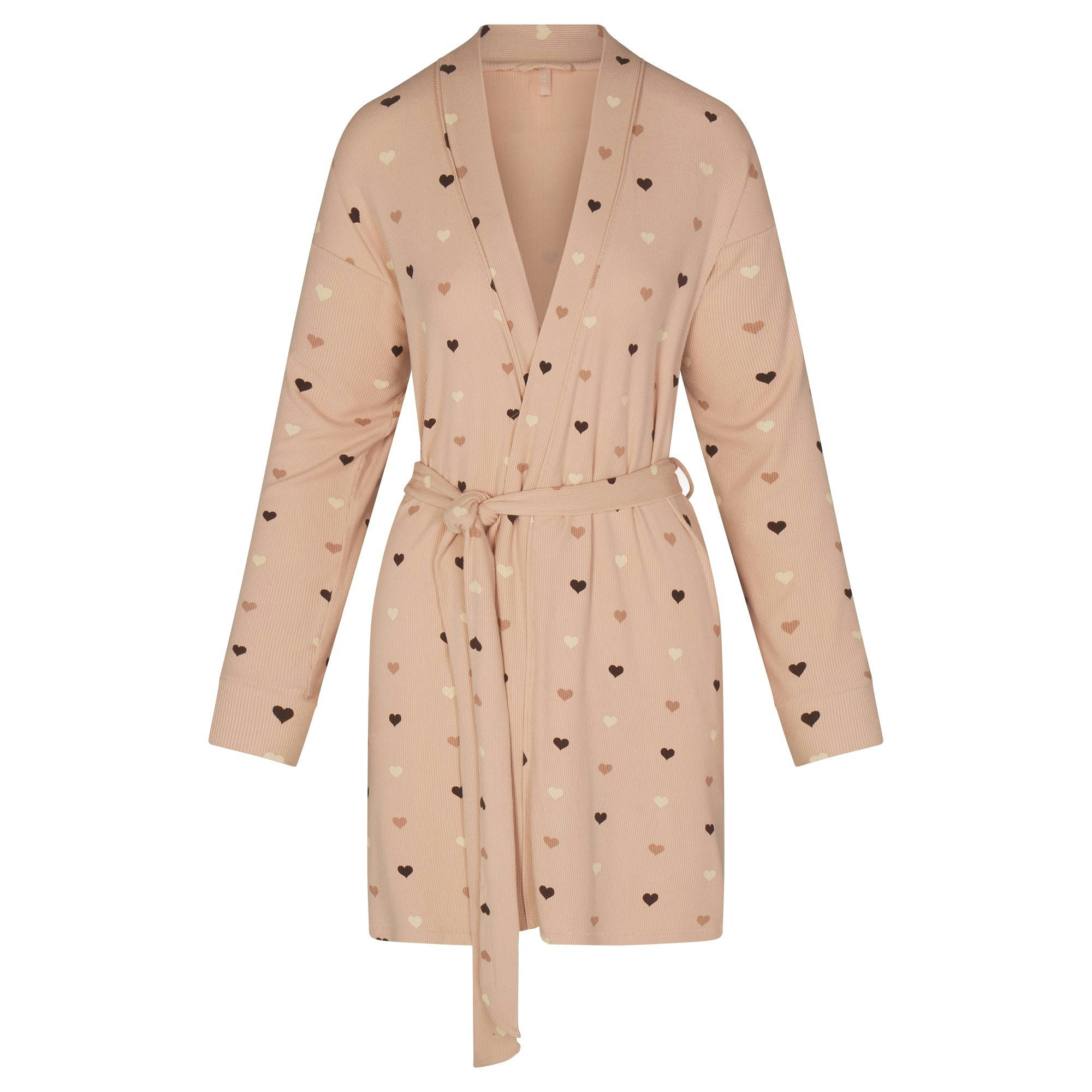 SOFT LOUNGE ROBE | MICA MINI HEART HALFDROP FLAT ON A WHITE BACKGROUND | FLT