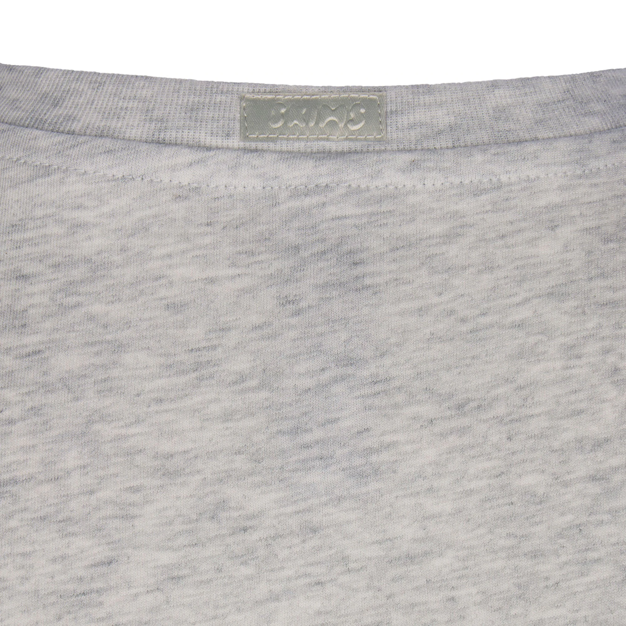 RELAXED TEES V NECK T-SHIRT | LIGHT HEATHER GREY ADDITIONAL FABRIC DETAILS