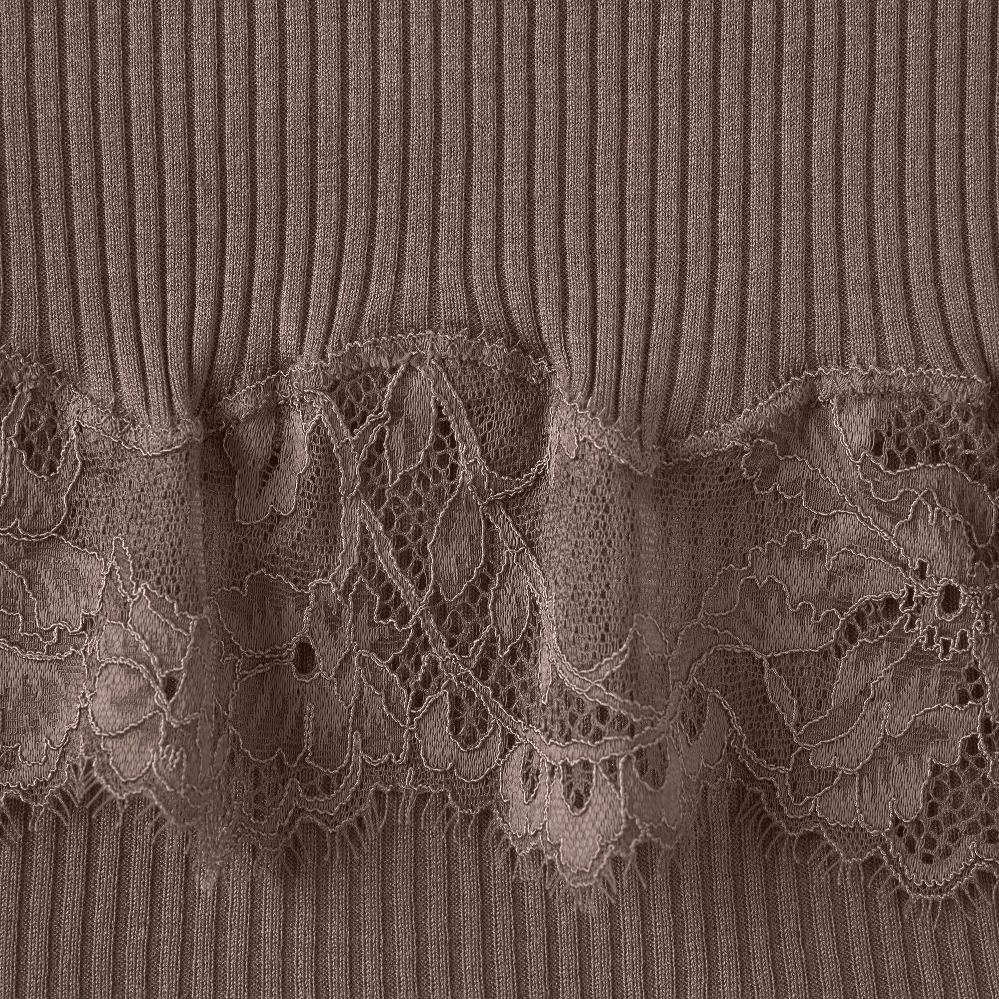 RIB KNIT LACE MINI SKIRT | AMETHYST ADDITIONAL FABRIC DETAILS