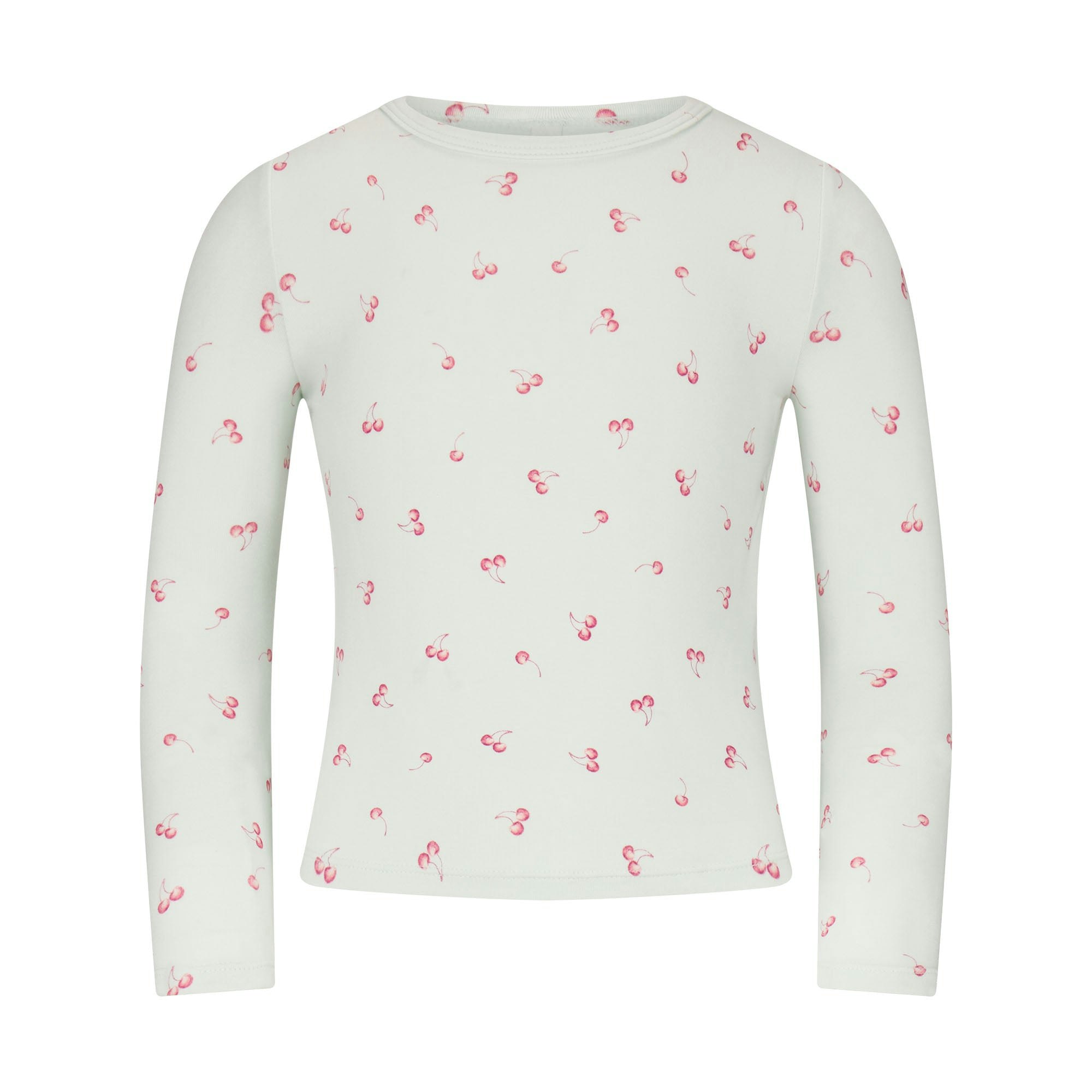 SKIMS SLEEP KIDS SLEEP SET | CLOUD CHERRY PRINT FLAT ON A WHITE BACKGROUND | FLT