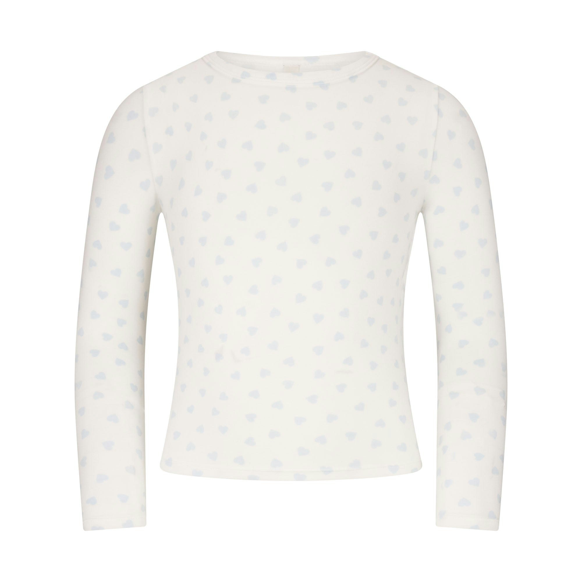 SKIMS SLEEP KIDS SLEEP SET | MARBLE CLOUD HEART PRINT FLAT ON A WHITE BACKGROUND | FLT