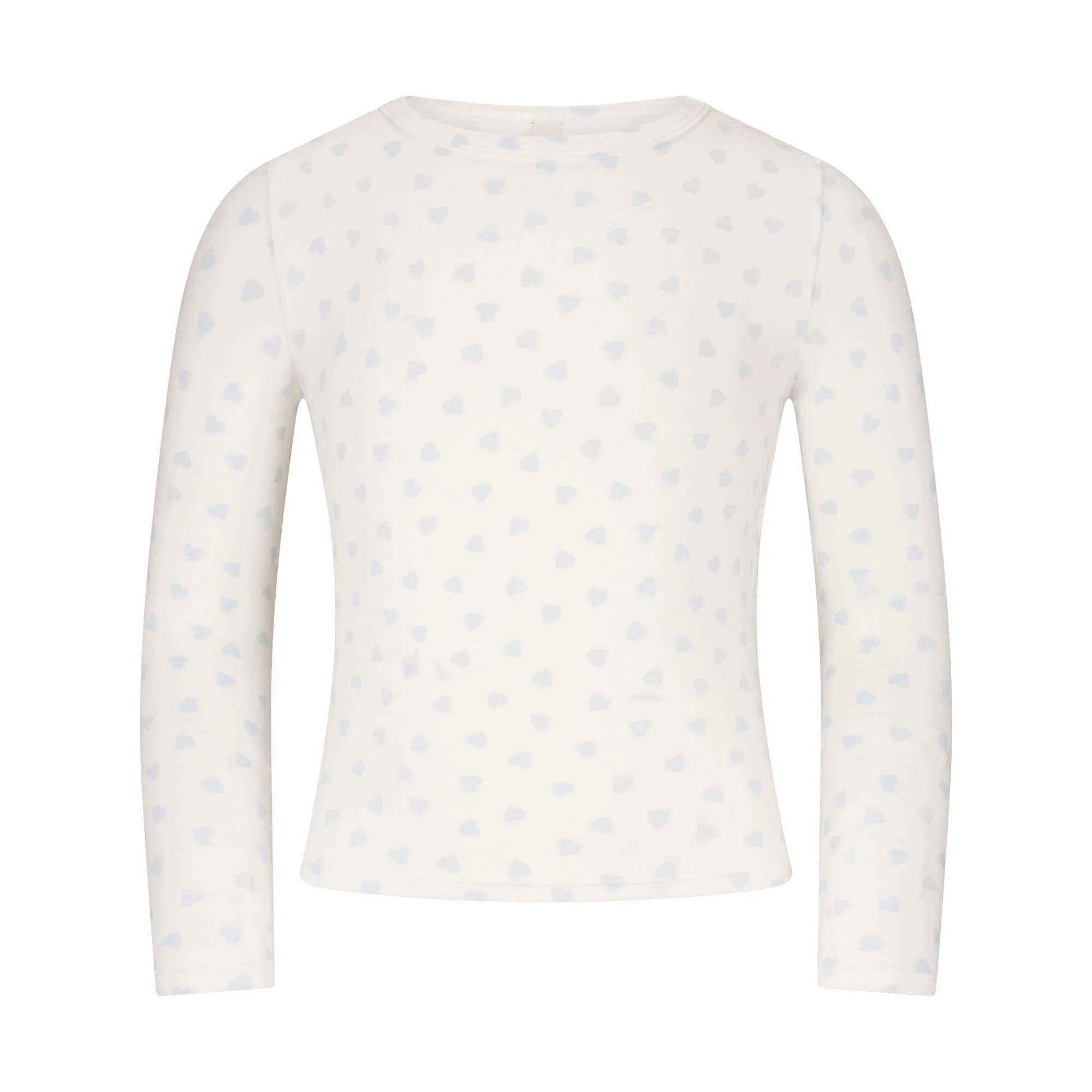 SKIMS SLEEP KIDS SLEEP SET | MARBLE CLOUD HEART PRINT FLAT ON A WHITE BACKGROUND | FLT