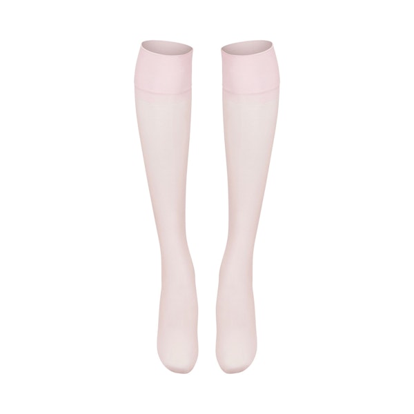 HOSIERY THIGH HIGH STOCKINGS | CHERRY BLOSSOM FLAT ON A WHITE BACKGROUND | FLT