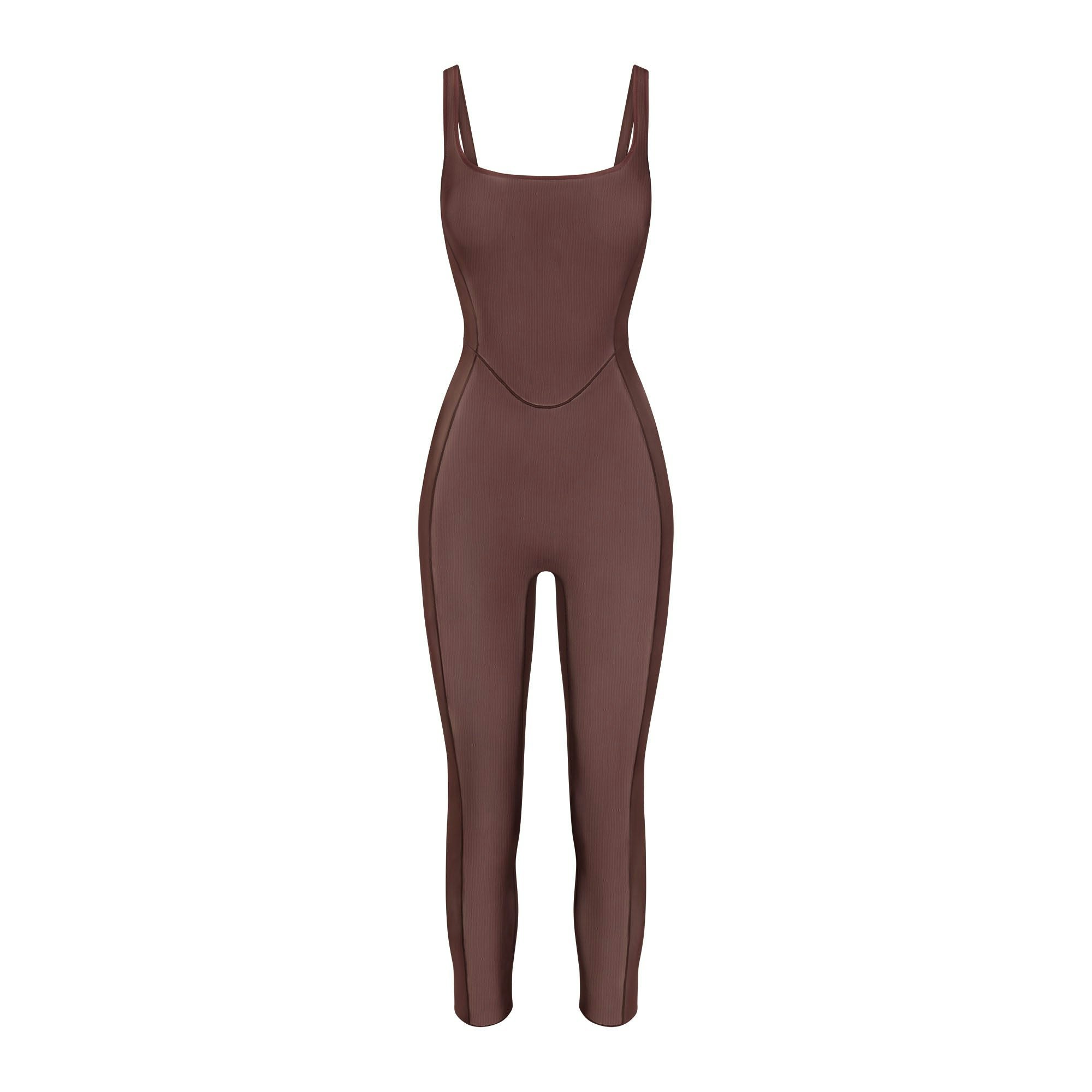POWER MESH CATSUIT | COCOA FLAT ON A WHITE BACKGROUND | FLT
