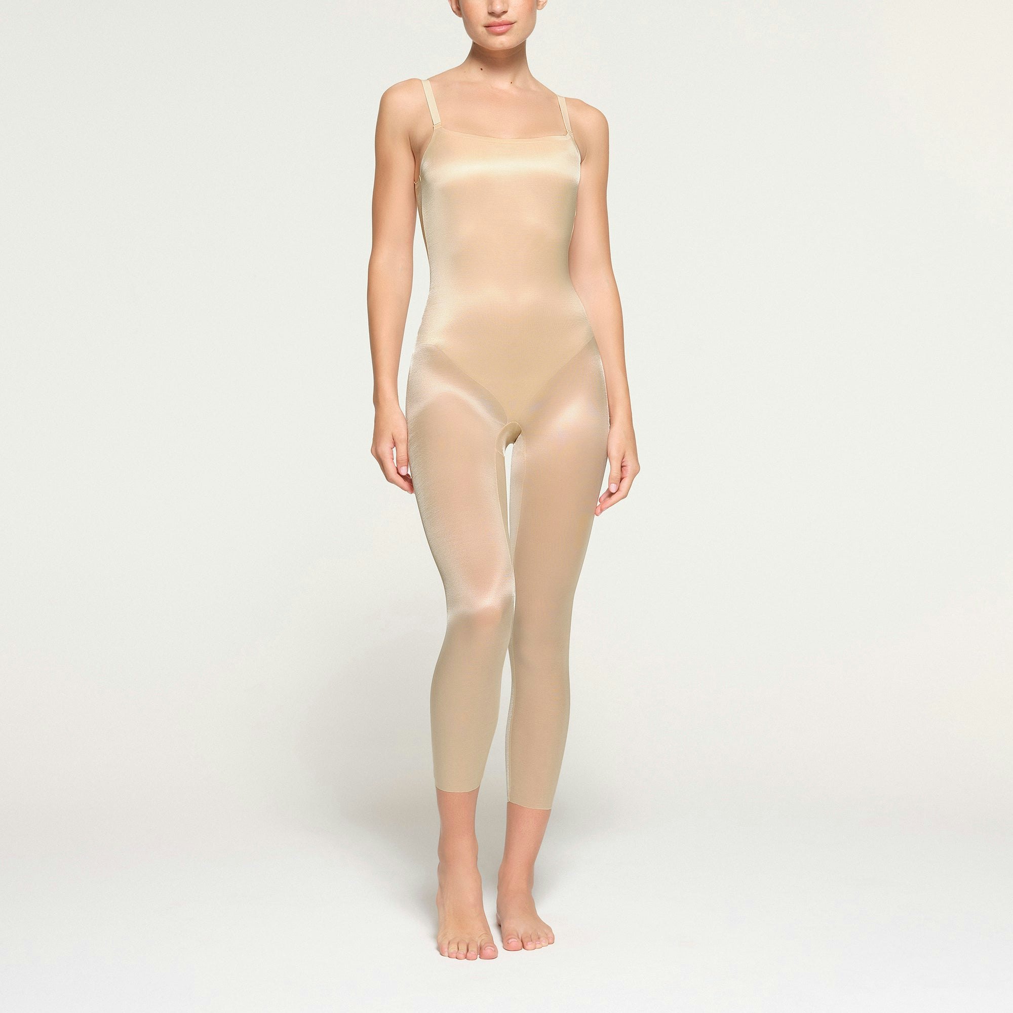 BARELY THERE LOW BACK CATSUIT WORN BY A MODEL IN FRONT VIEW