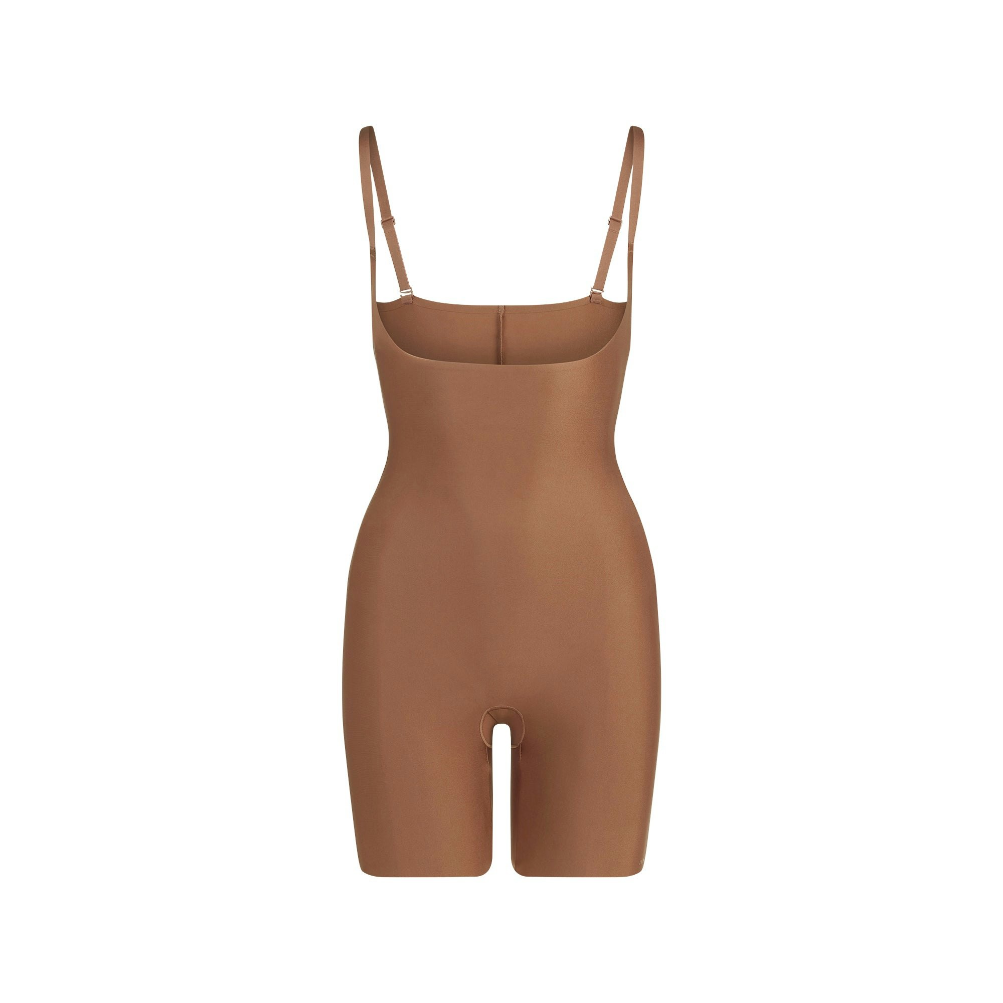 SKIMS BODY CORE SCULPT OPEN BUST MID THIGH BODYSUIT | JASPER FLAT ON A WHITE BACKGROUND | FLT