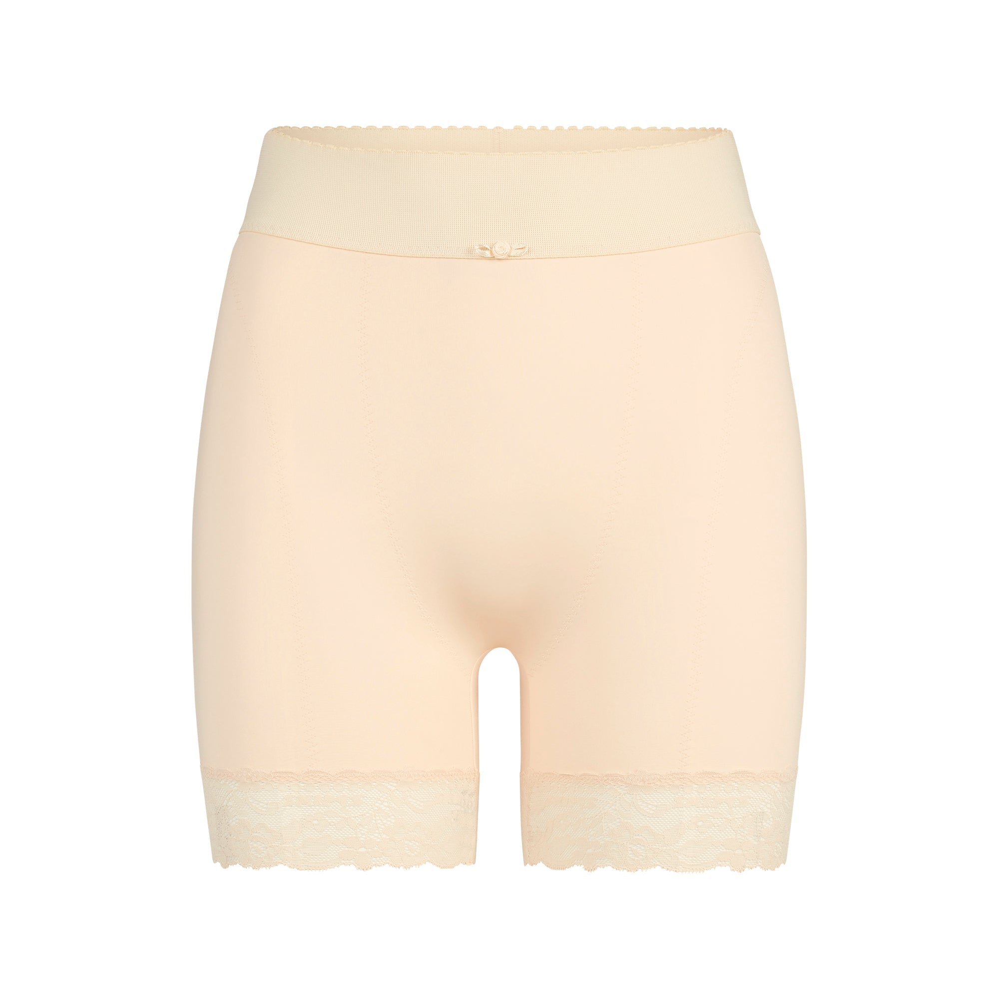 VINTAGE SHAPEWEAR MID THIGH SHORT | SUNKISSED FLAT ON A WHITE BACKGROUND | FLT