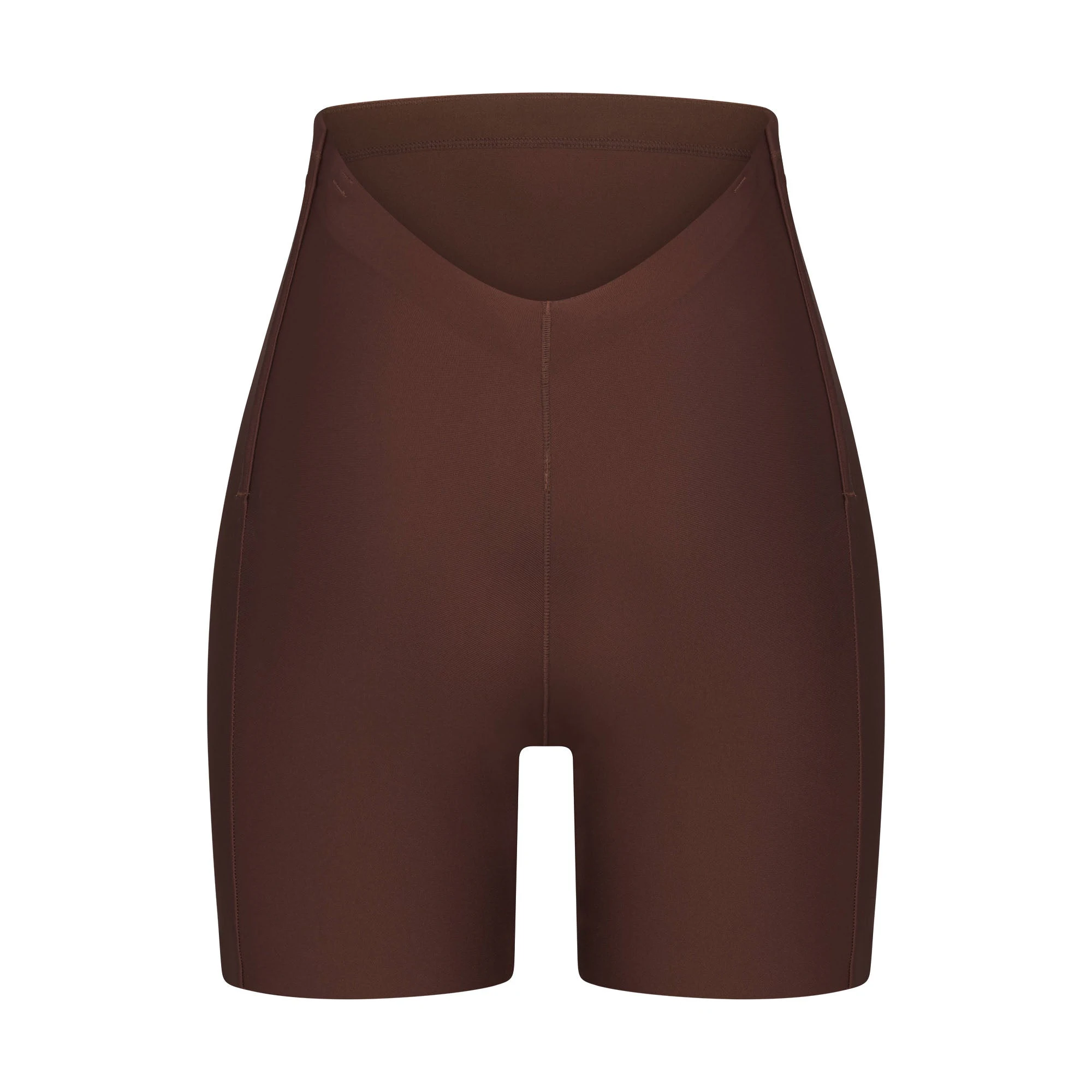 SKIMS BODY CORE SCULPT LOW BACK SHORT | COCOA FLAT ON A WHITE BACKGROUND | FLT