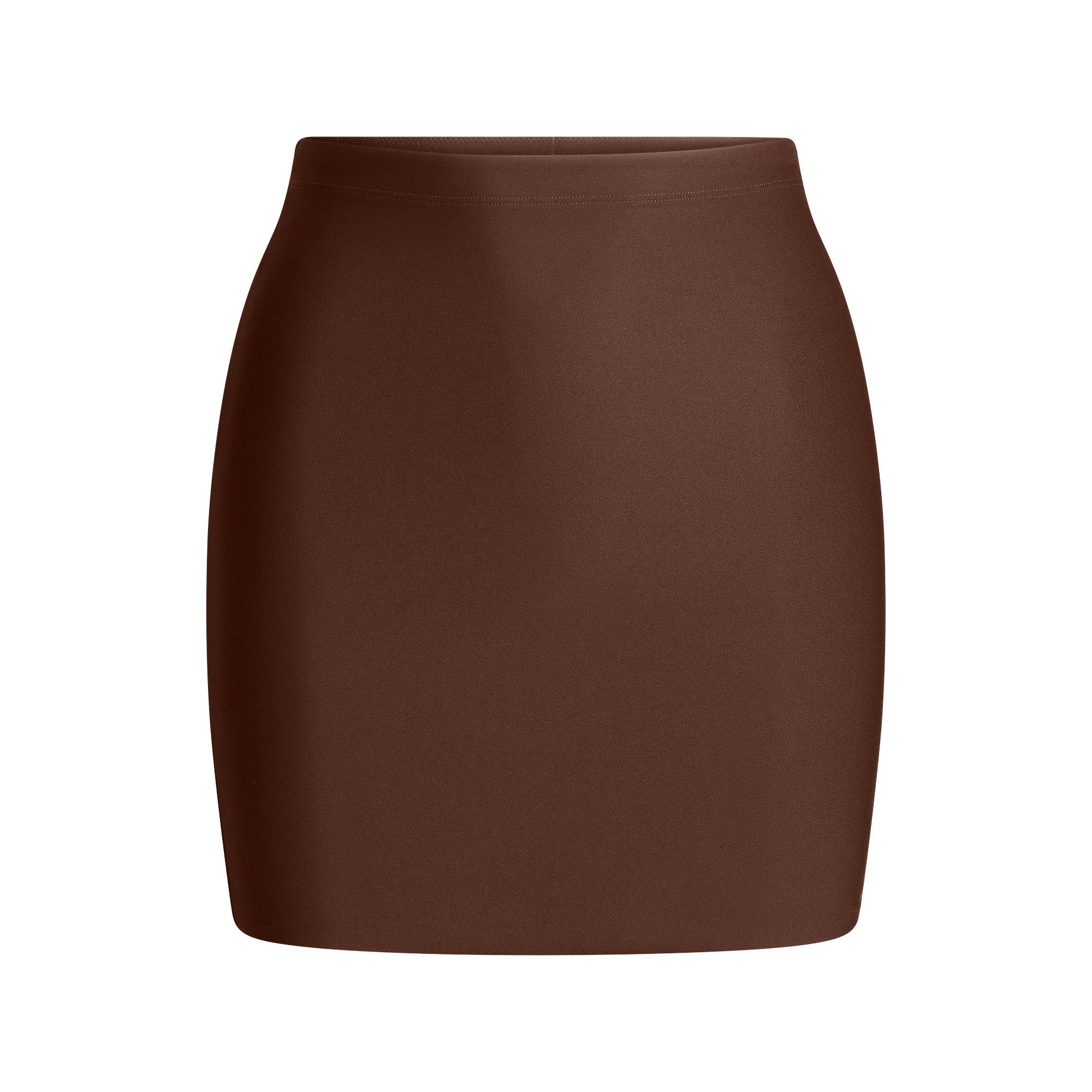 SKIMS BODY CORE SCULPT SKORT | COCOA FLAT ON A WHITE BACKGROUND | FLT
