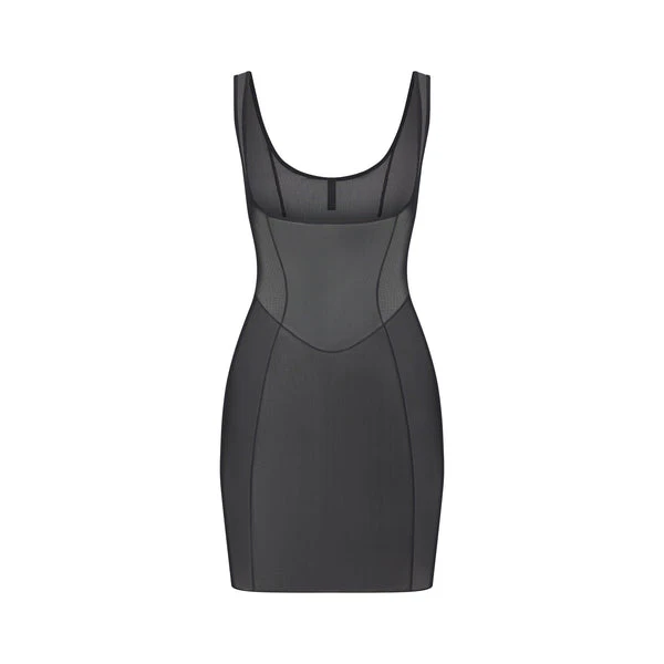 skims dress mesh MESH COVER-UPS MINI DRESS | CYAN FK BODY PRINT