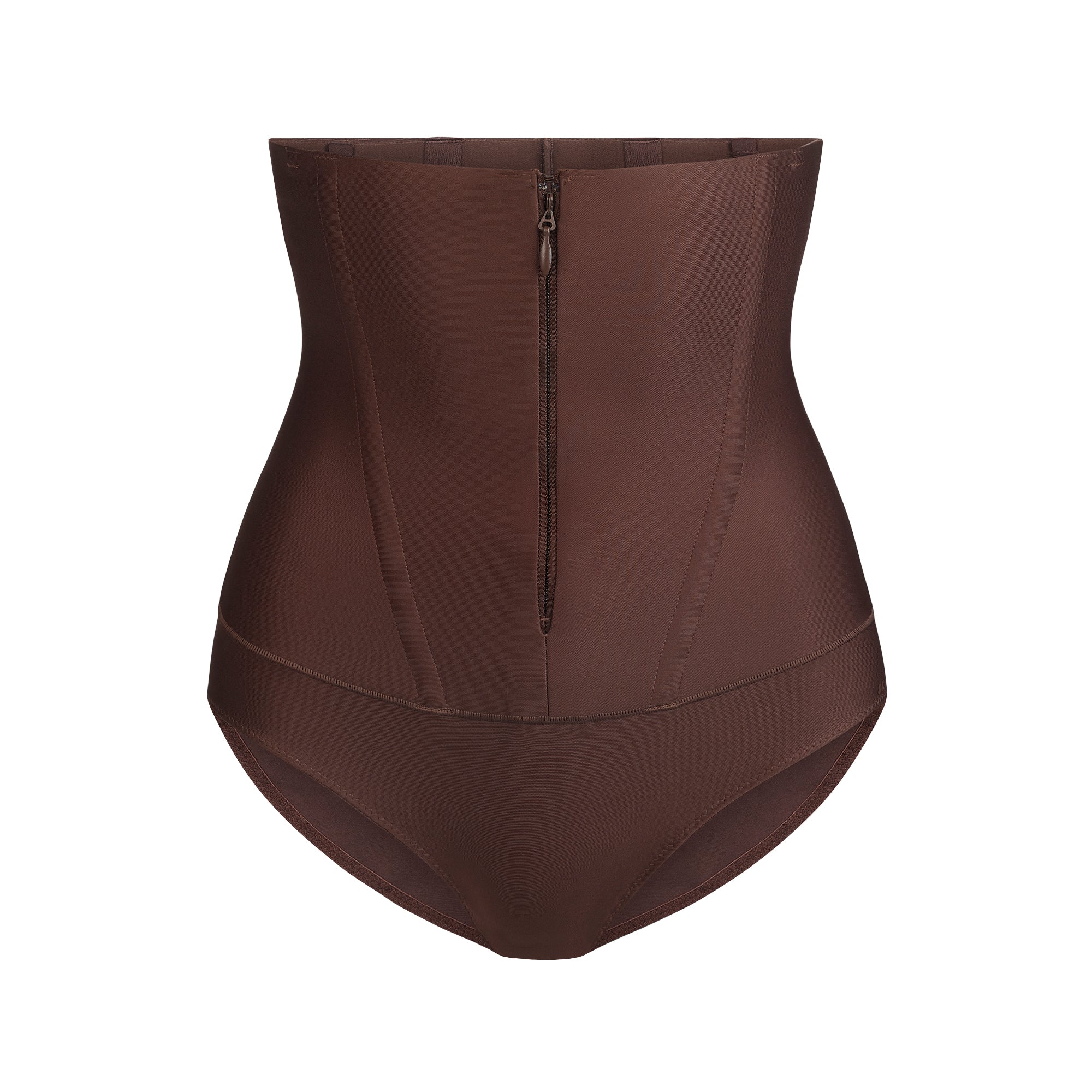SKIMS BODY CORE SCULPT WAIST CINCHER BUTT LIFTING BRIEF | COCOA FLAT ON A WHITE BACKGROUND | FLT