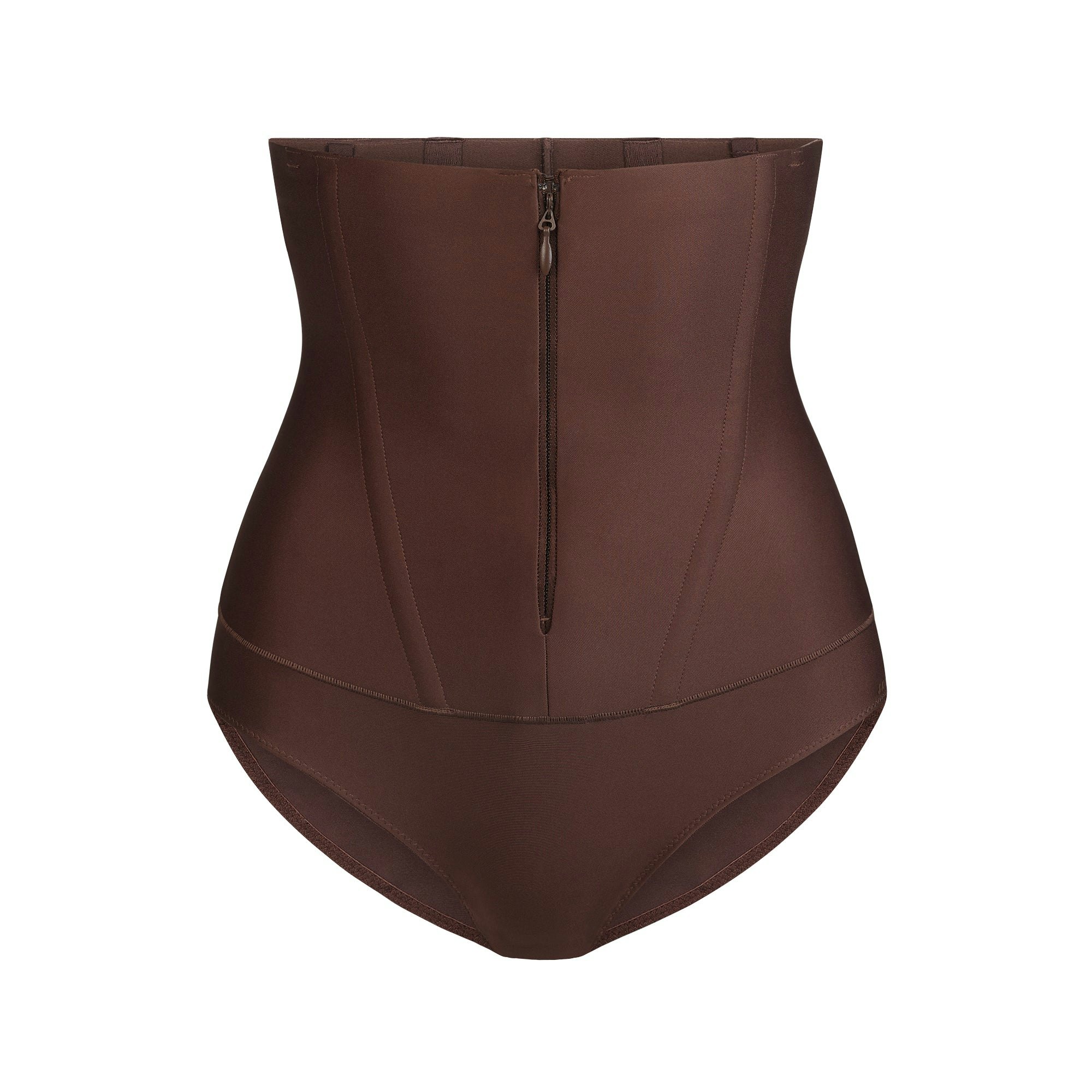 SKIMS BODY CORE SCULPT WAIST CINCHER BUTT LIFTING BRIEF | COCOA FLAT ON A WHITE BACKGROUND | FLT